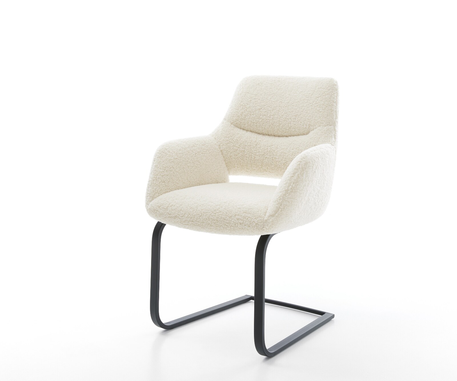 Sledemodel Yago-Flex met armleuning teddy beige sledemodel vlak zwart pocketveer kern 1