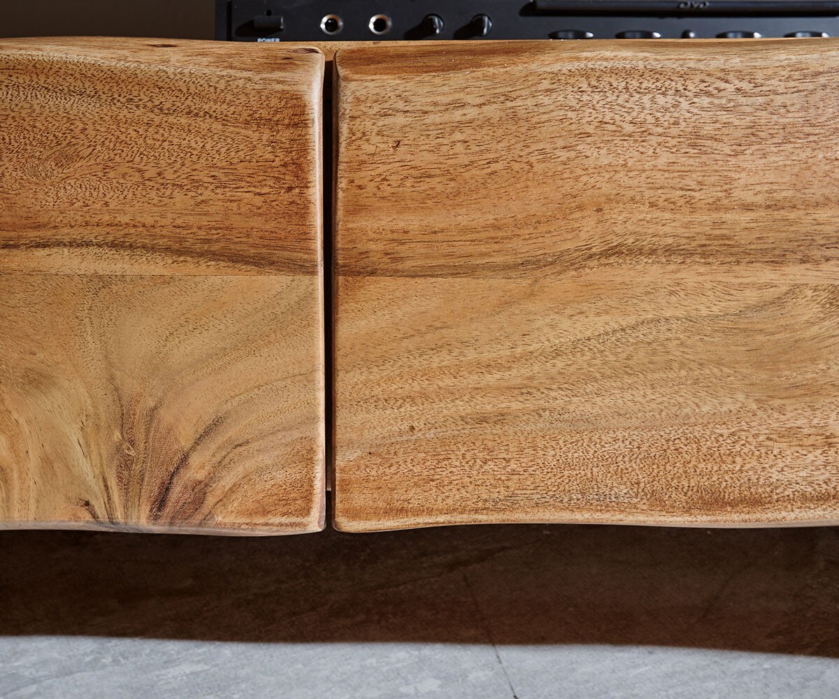 Tv-meubel Live-Edge 230 cm massief acacia natuur 4 laden 4