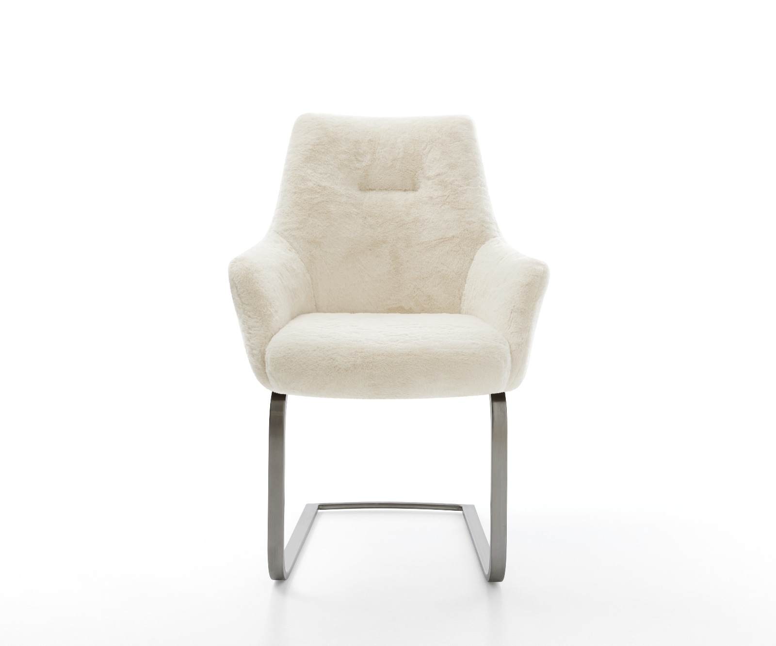 Sledemodel Alja-Flex met armleuning pluchen crème-wit sledemodel vlak grafiet pocketveer kern 2