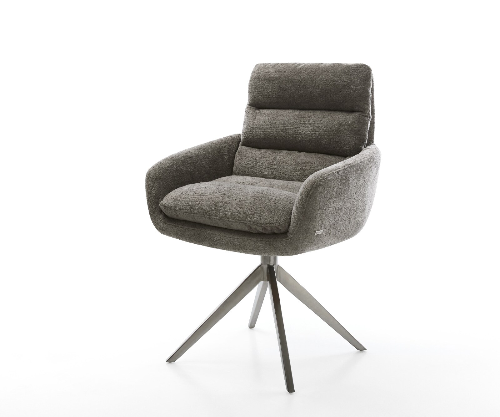 Draaistoel Abelia-Flex met armleuning bouclé zacht mud kruisframe breed grafiet 360° draaibaar rocker-functie 1