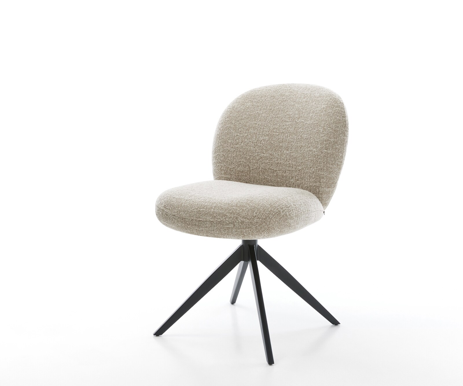 Draaistoel Nube-Flex geweven stof beige kruisframe breed zwart 360° draaibaar rocker-functie pocketveer kern 1