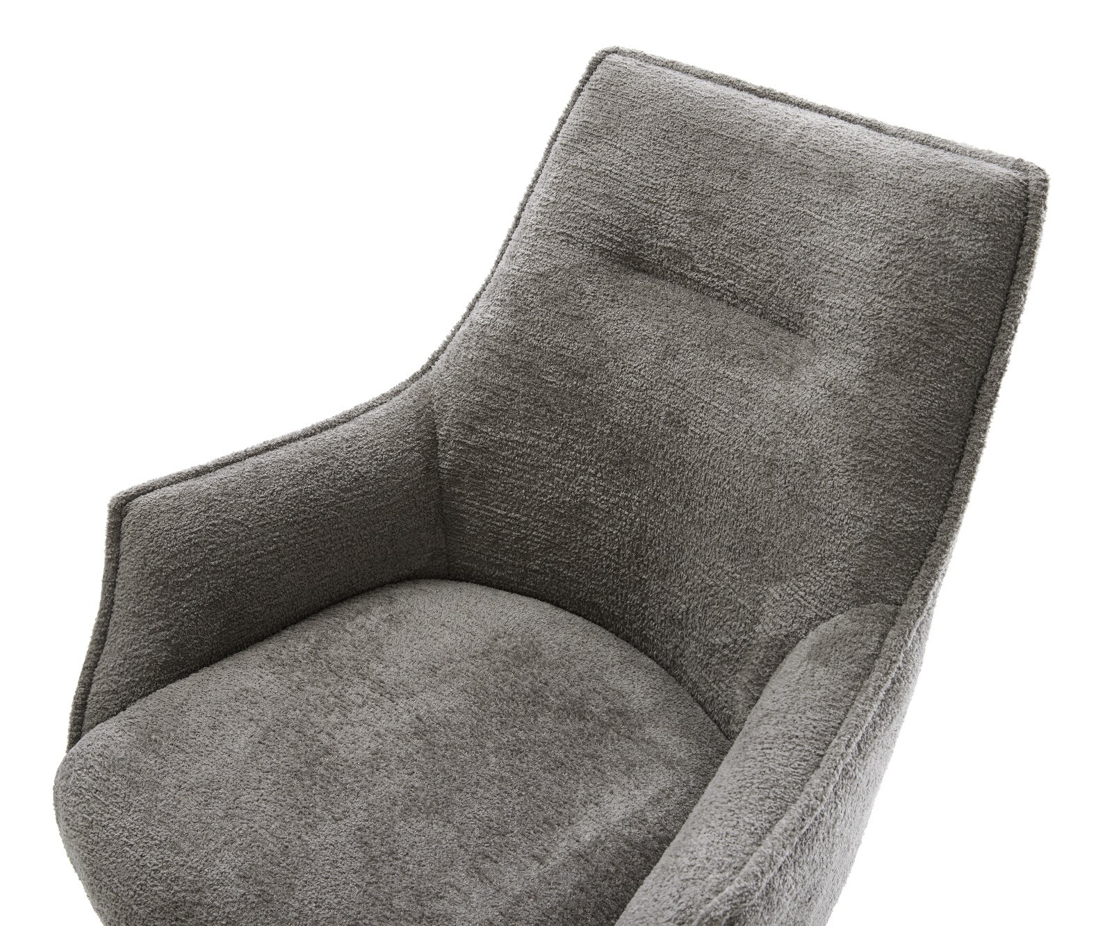 Eetkamerstoel Alja-Flex met armleuning bouclé zacht mud slipframe zwart pocketveer kern 3