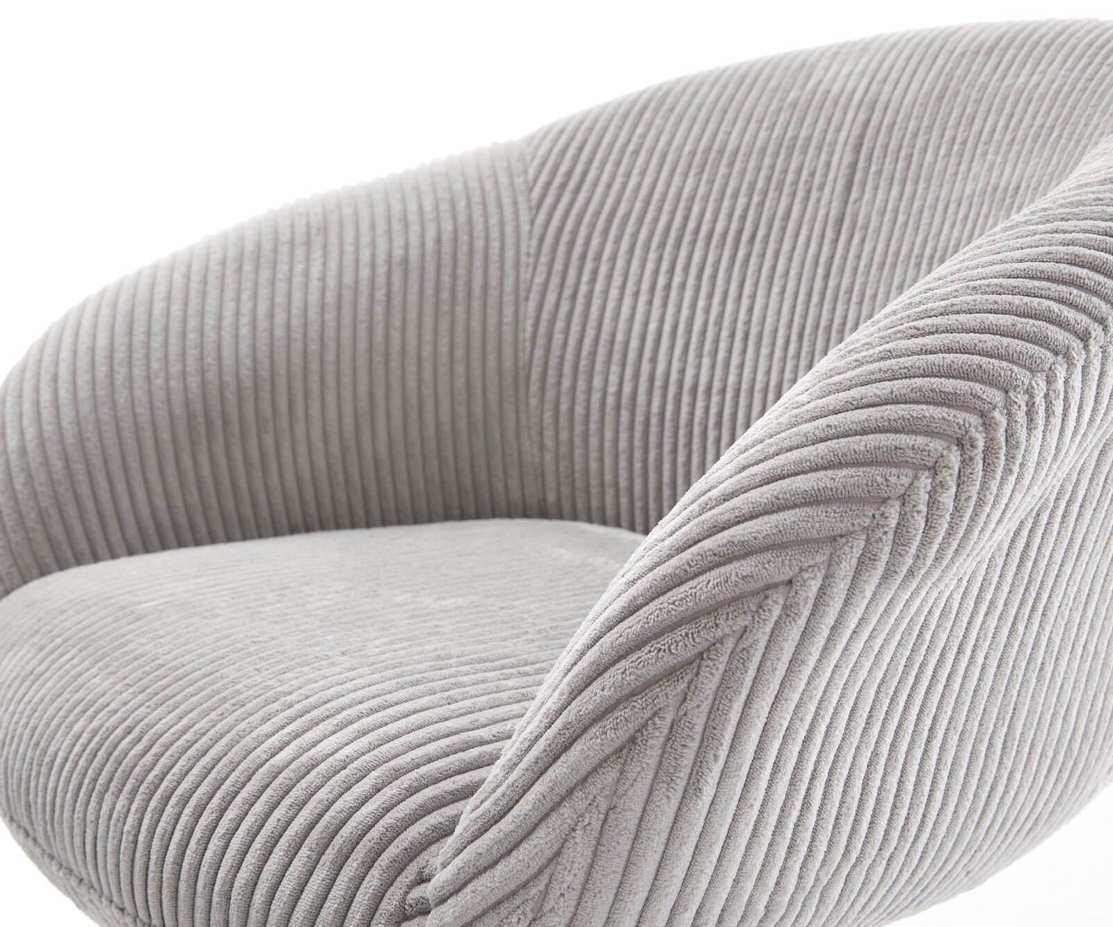 Draaistoel Vinka-Flex met armleuning koord zilver grijs kruisframe breed roestvrij staal 360° draaibaar rocker-functie pocketveer kern 3