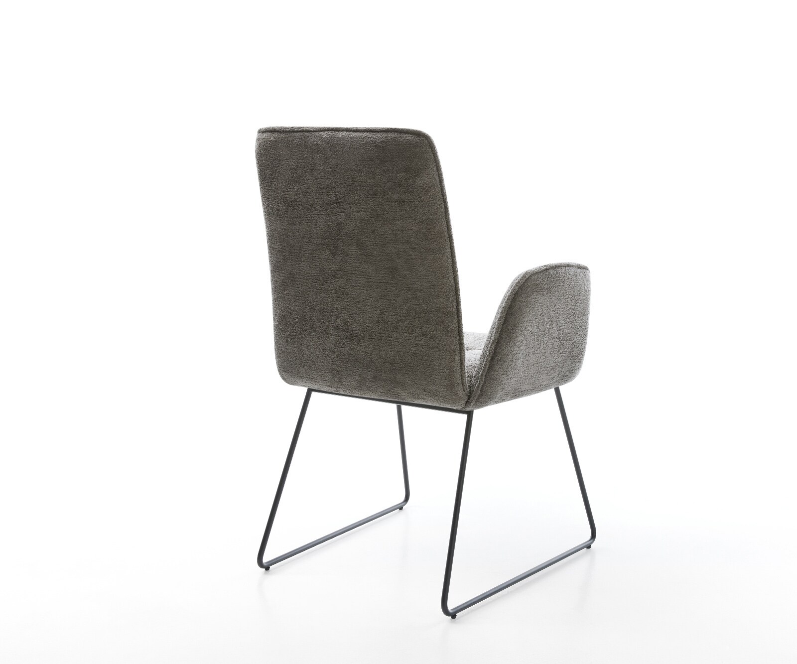 Eetkamerstoel Vinja-Flex bouclé zacht mud slipframe zwart 4