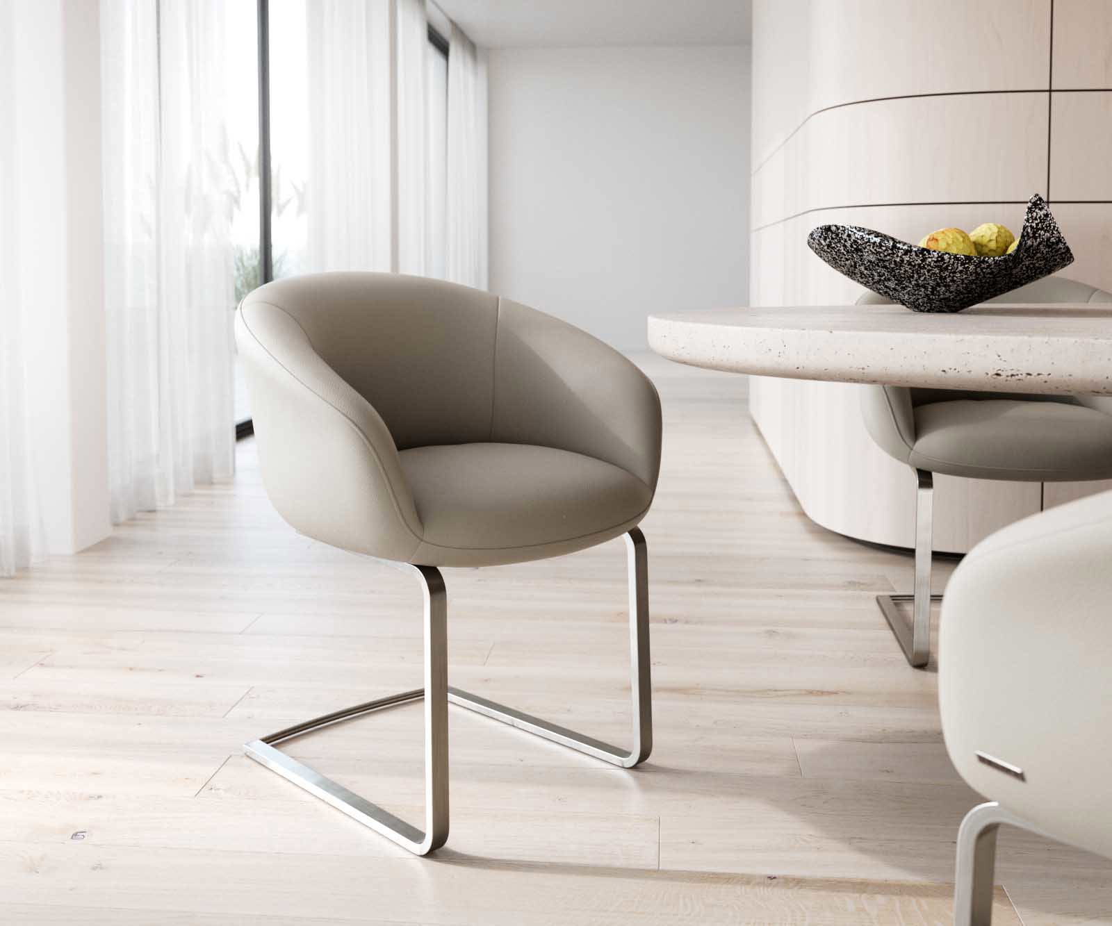 Sledemodel Vinka-Flex met armleuning echt leer mud sledemodel vlak roestvrij staal pocketveer kern Sledemodel Vinka-Flex met armleuning echt leer mud sledemodel vlak roestvrij staal pocketveer kern