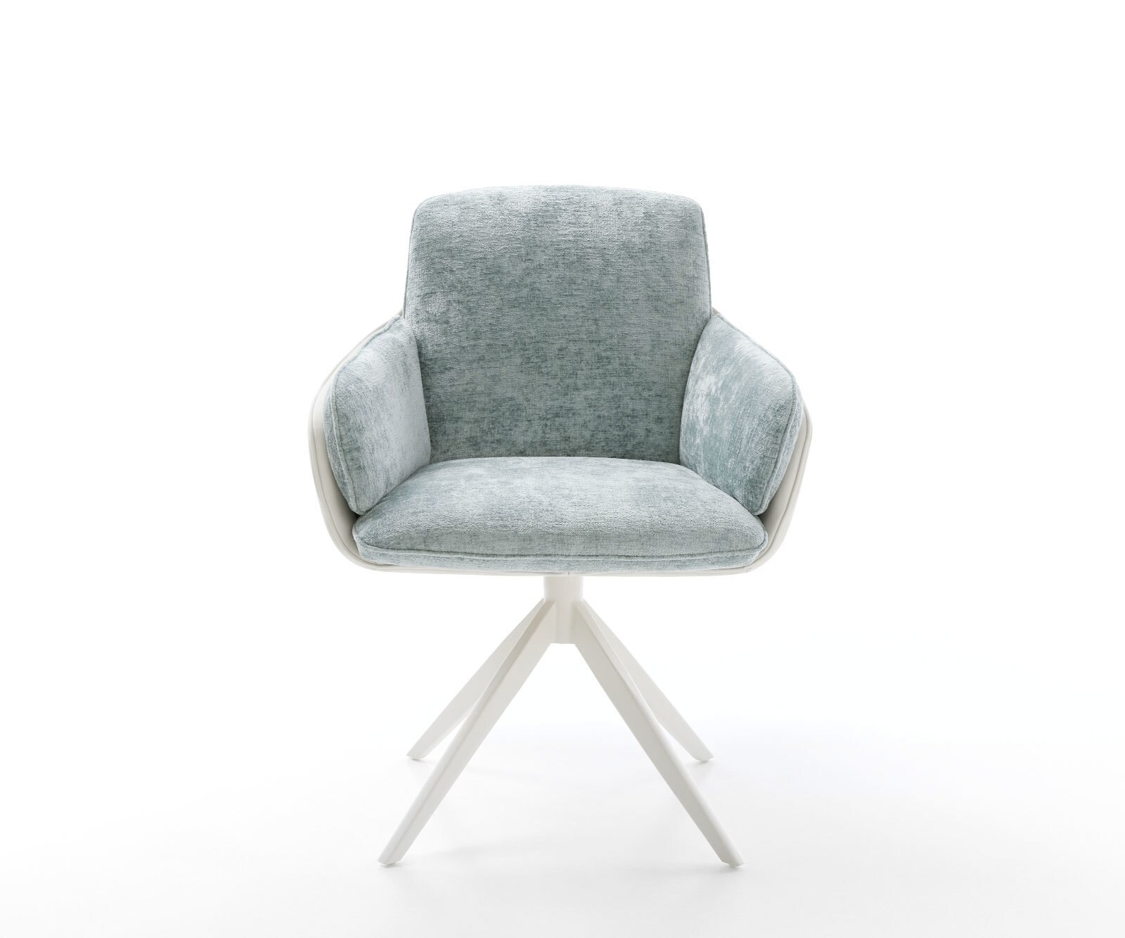 Draaistoel Luan-Flex met armleuning materiaalmix echt leer wit-pastelblauw kruisframe breed wit 360° draaibaar rocker-functie 1 Draaistoel Luan-Flex met armleuning materiaalmix echt leer wit-pastelblauw kruisframe breed wit 360° draaibaar rocker-functie 1