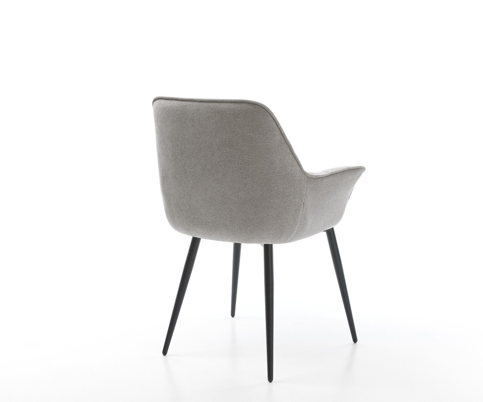 Eetkamerstoel Kaira-Flex zachte stof met structuur grijs 4-poot conisch zwart 4