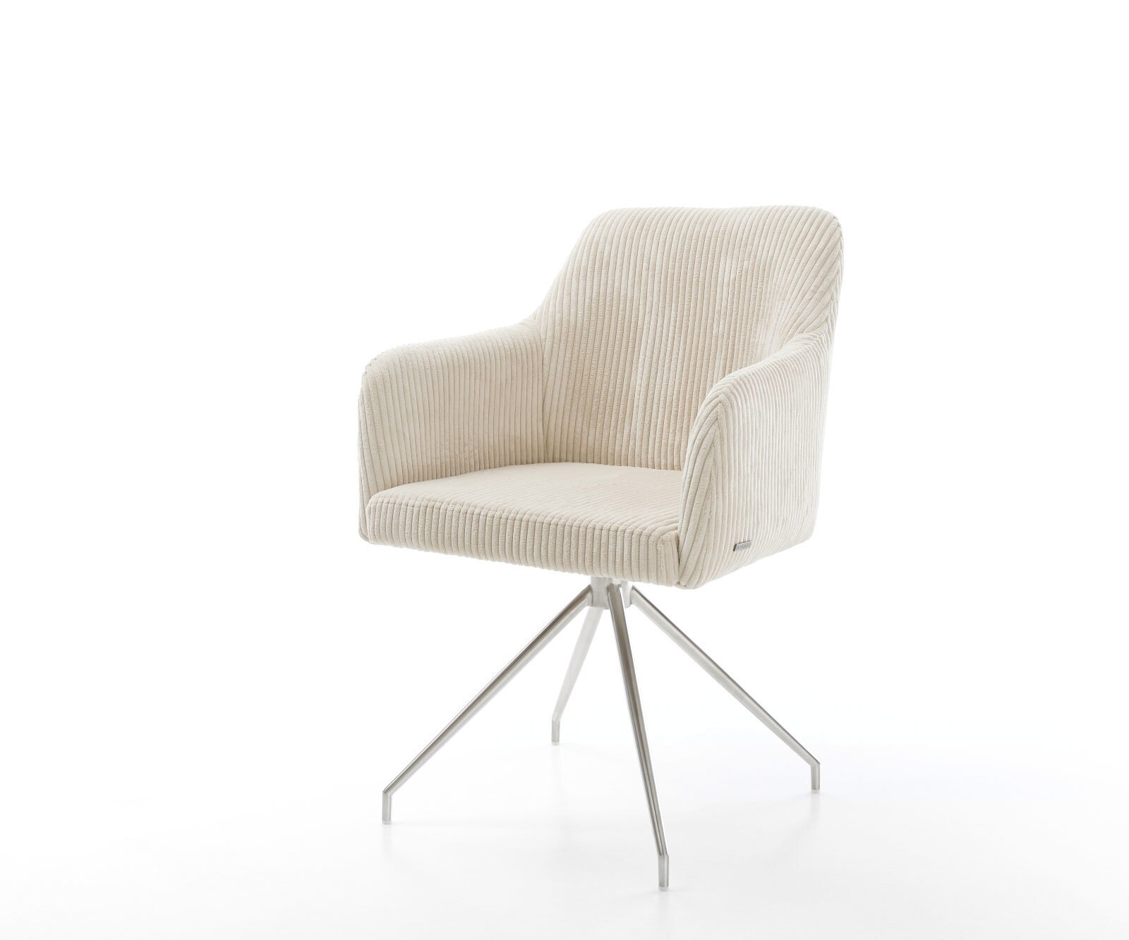 Eetkamerstoel Greg-Flex koord beige kruisframe conisch roestvrij staal pocketveer kern