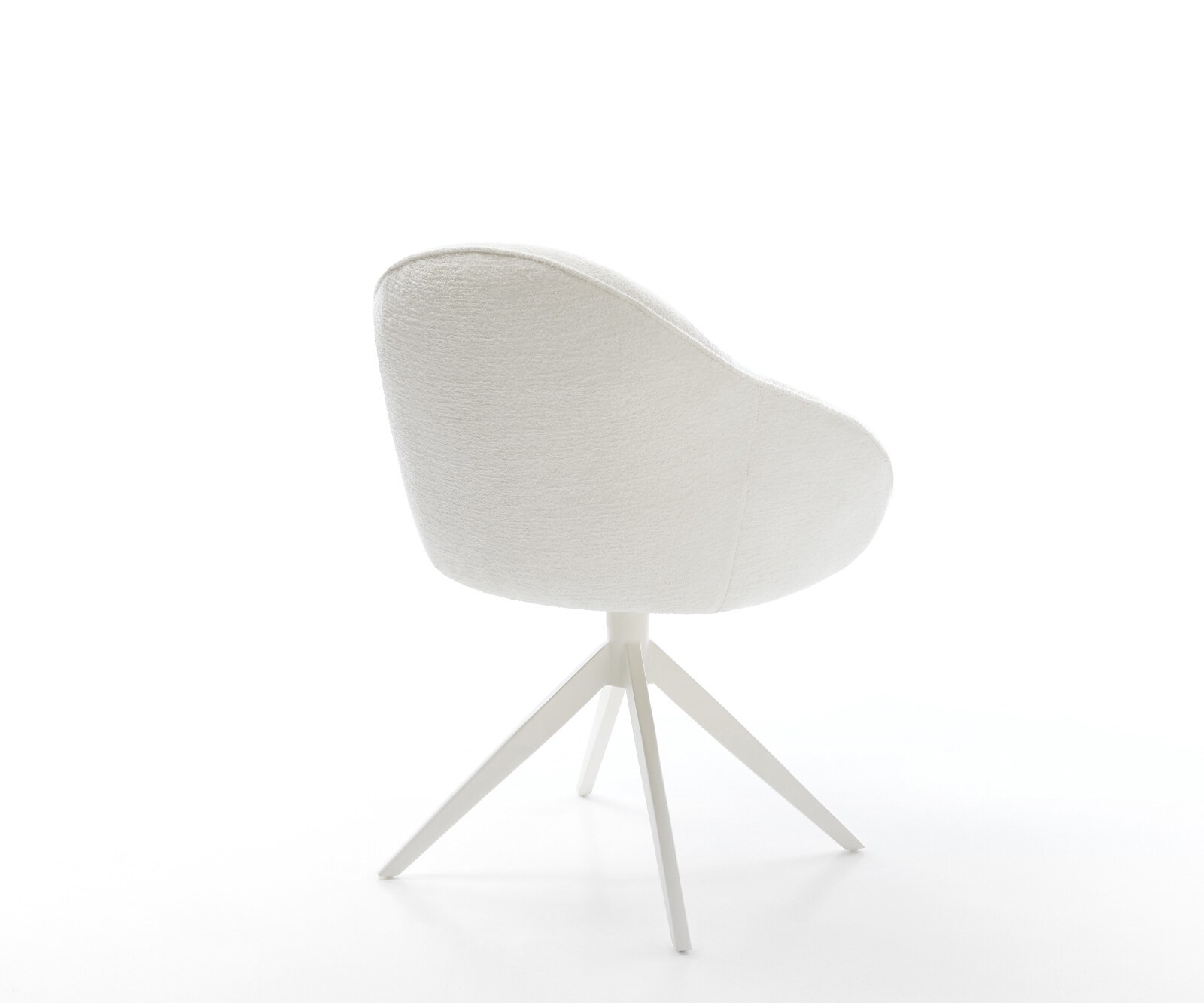 Draaistoel Gaio-Flex bouclé zacht beige kruisframe breed wit 360° draaibaar rocker-functie 4