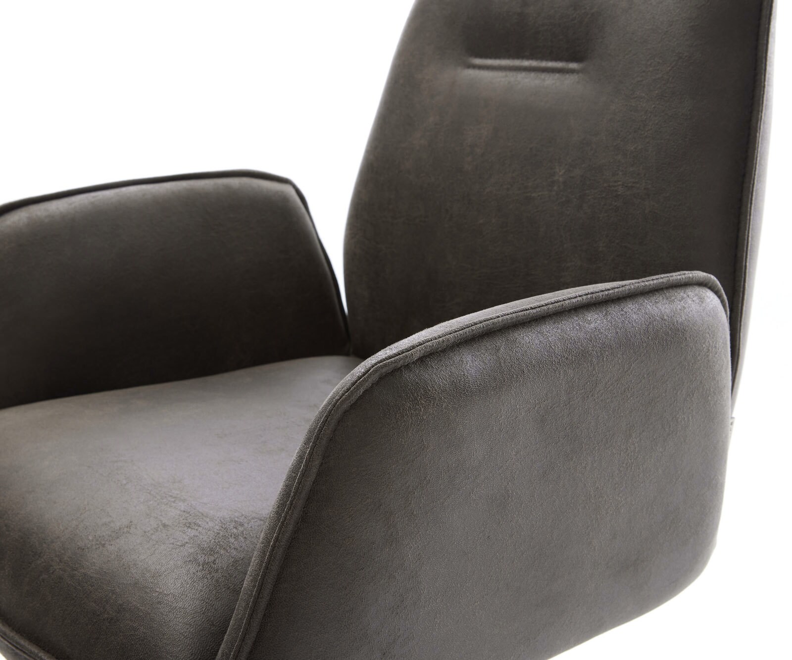 Eetkamerstoel Zoa-Flex microvelours antraciet vintage kruisframe conisch zwart pocketveer kern 3 Eetkamerstoel Zoa-Flex microvelours antraciet vintage kruisframe conisch zwart pocketveer kern 3