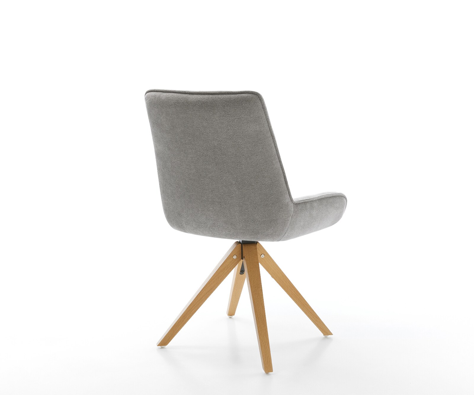 Draaistoel Taimi-Flex zachte stof met structuur grijs houten frame hoekig natuur 180° draaibaar 5