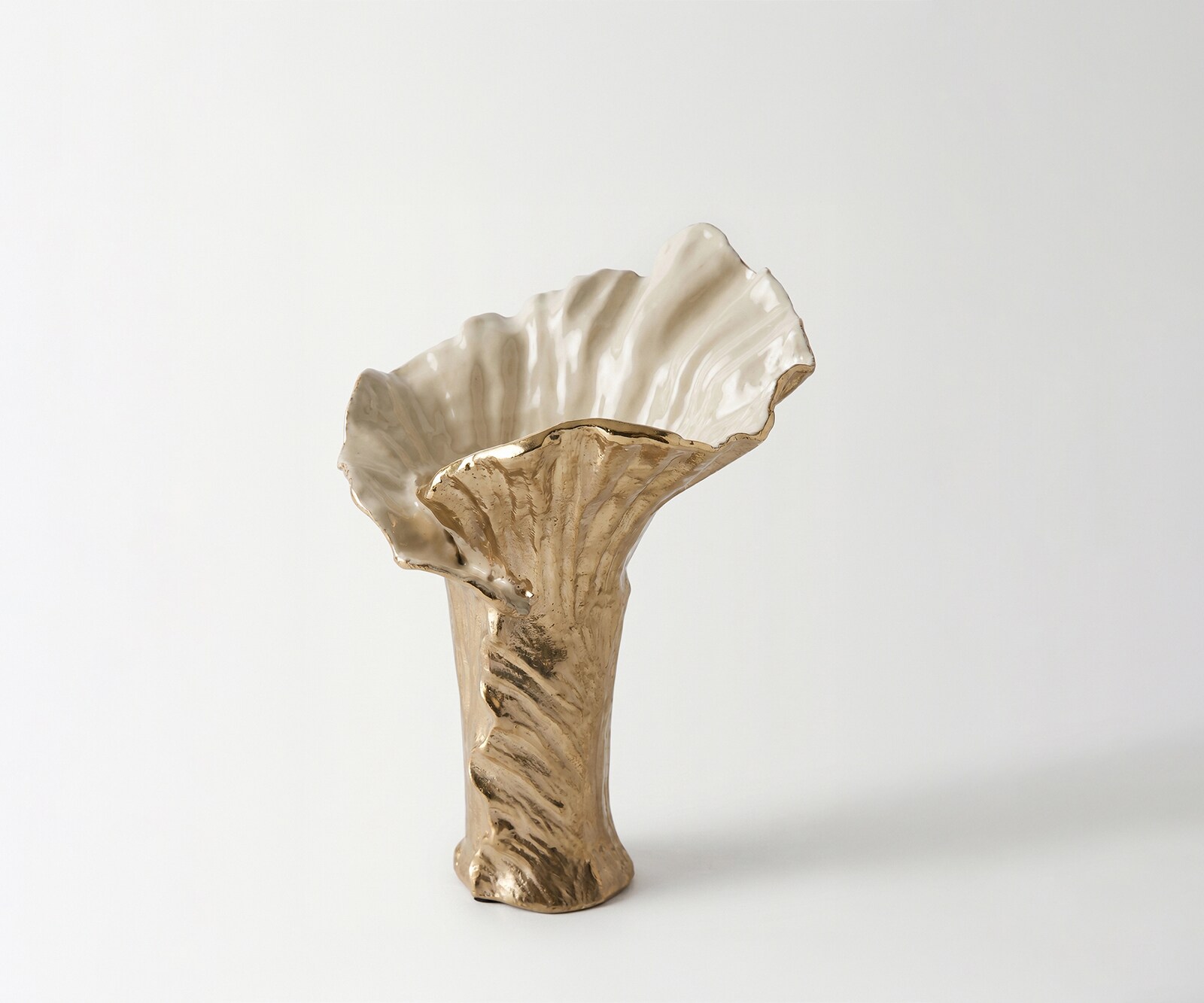 Vaas Floris B31 x D30 x H42 cm Aluminium Champagner Ivory Handgemaakt