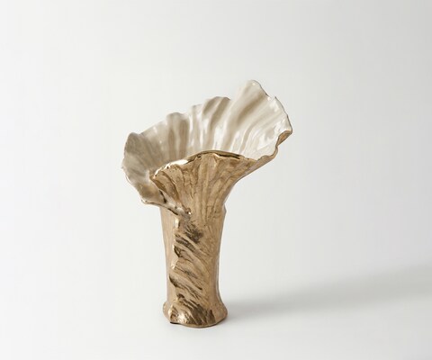 Vaas Floris B31 x D30 x H42 cm Aluminium Champagner Ivory Handgemaakt