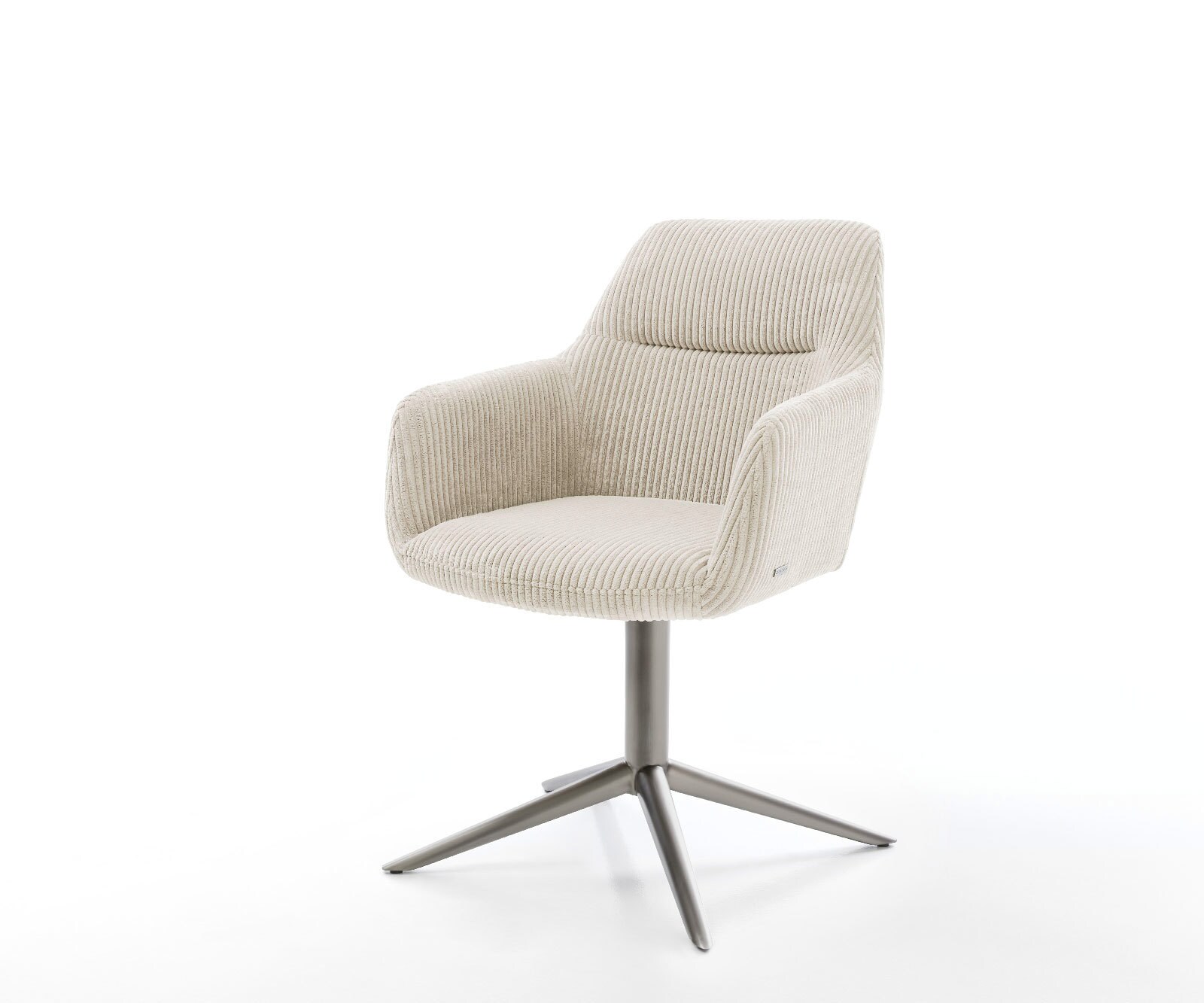 Draaistoel Pejo-Flex koord beige kruispoot grafiet 360° draaibaar rocker-functie pocketveer kern 1