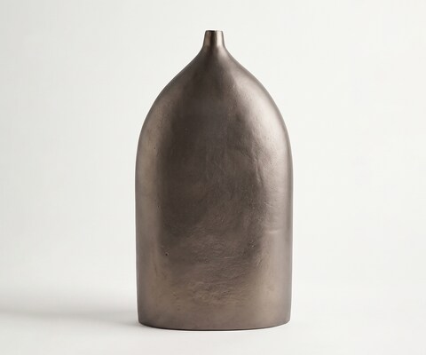 Vaas Ogiva B32 x D16 x H56 cm Aluminium Hämatit Gegoten