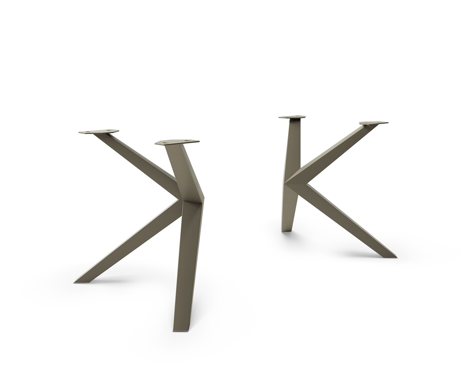 Tafelframe Zenthara hoekig metaal effect afwerking titanium (Set van 2) Tafelframe Zenthara hoekig metaal effect afwerking titanium (Set van 2)