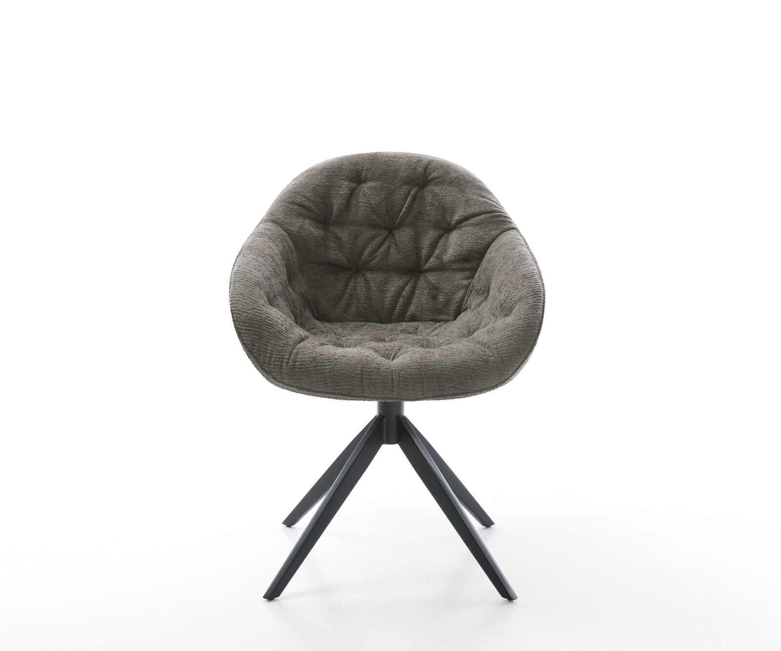 Draaistoel Gaio-Flex bouclé zacht mud kruisframe breed zwart 360° draaibaar rocker-functie 2