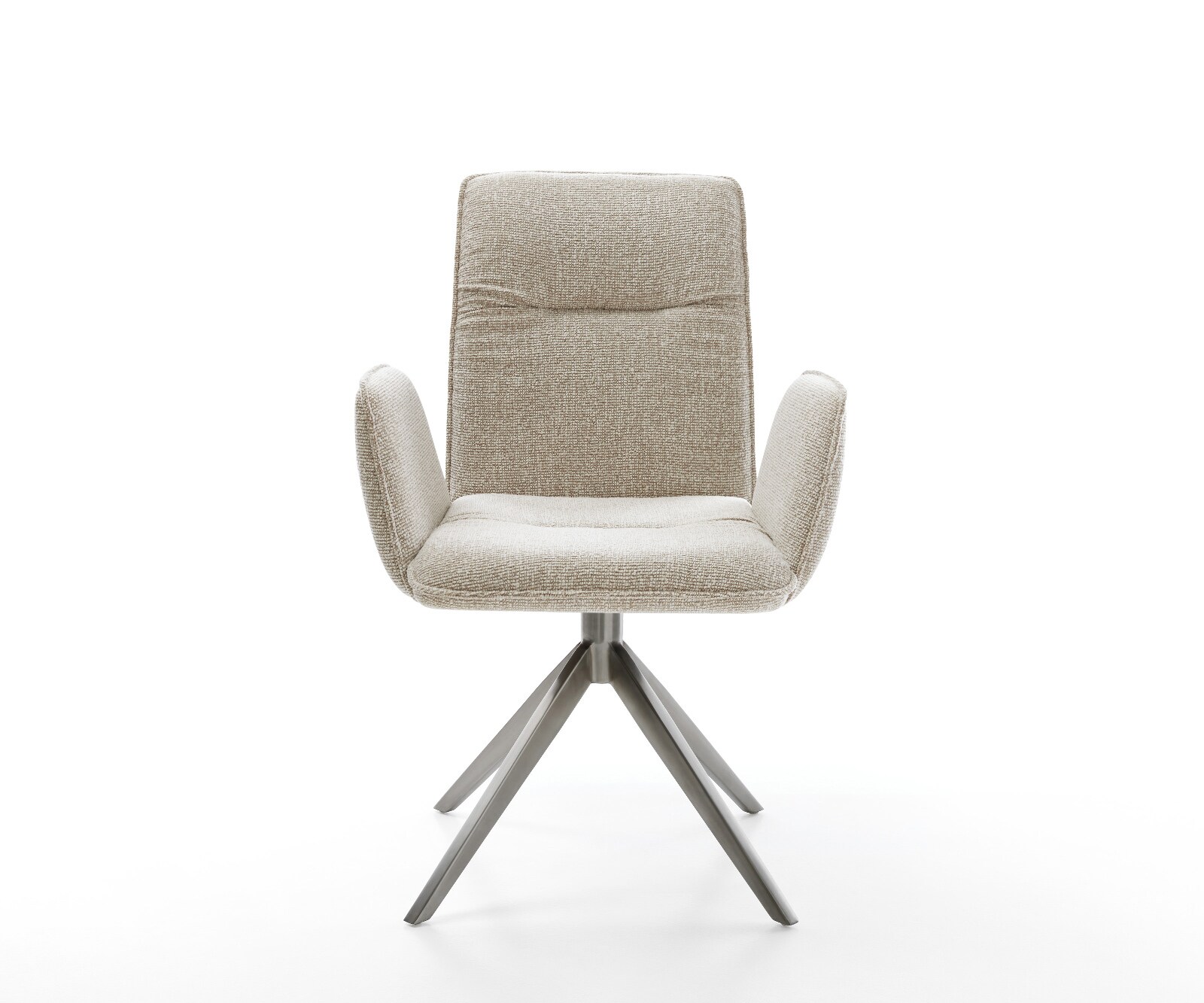 Draaistoel Vinja-Flex geweven stof beige kruisframe breed grafiet 360° draaibaar rocker-functie 2