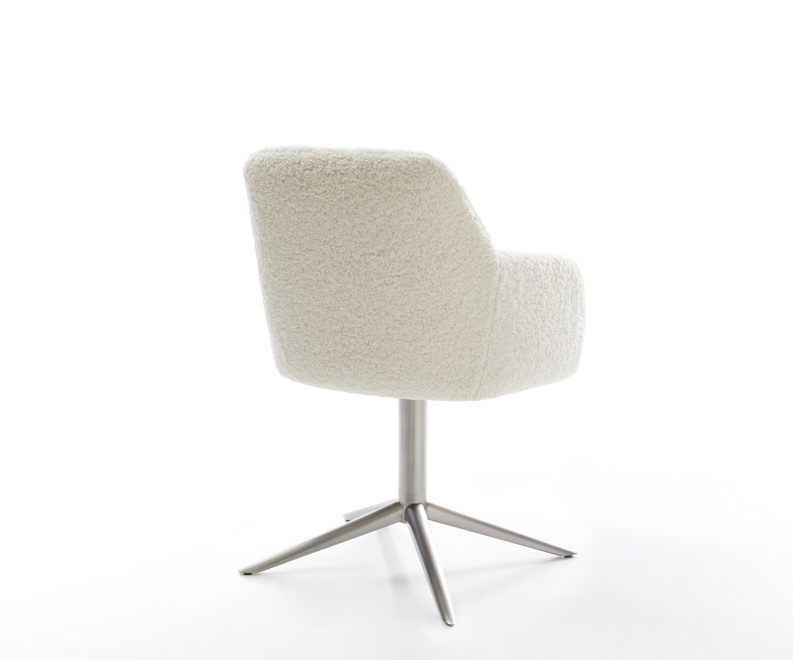 Draaistoel Greg-Flex teddy beige kruispoot roestvrij staal 360° draaibaar rocker-functie pocketveer kern 5