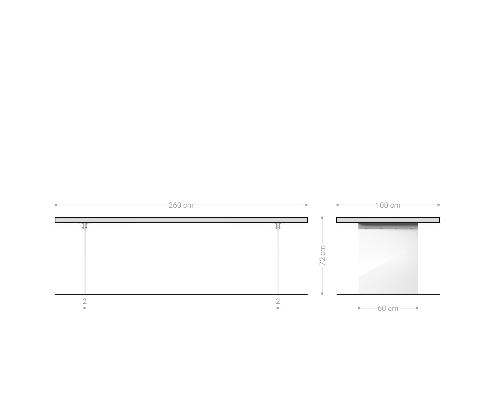 Eettafel Edge 260x100x2,5-3 eiken natuur glas Live-Edge 9