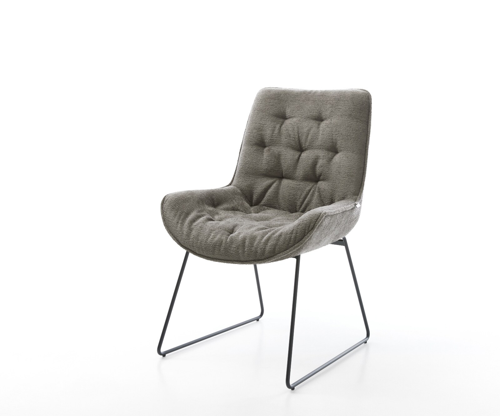 Eetkamerstoel Taimi-Flex bouclé zacht mud slipframe zwart 1