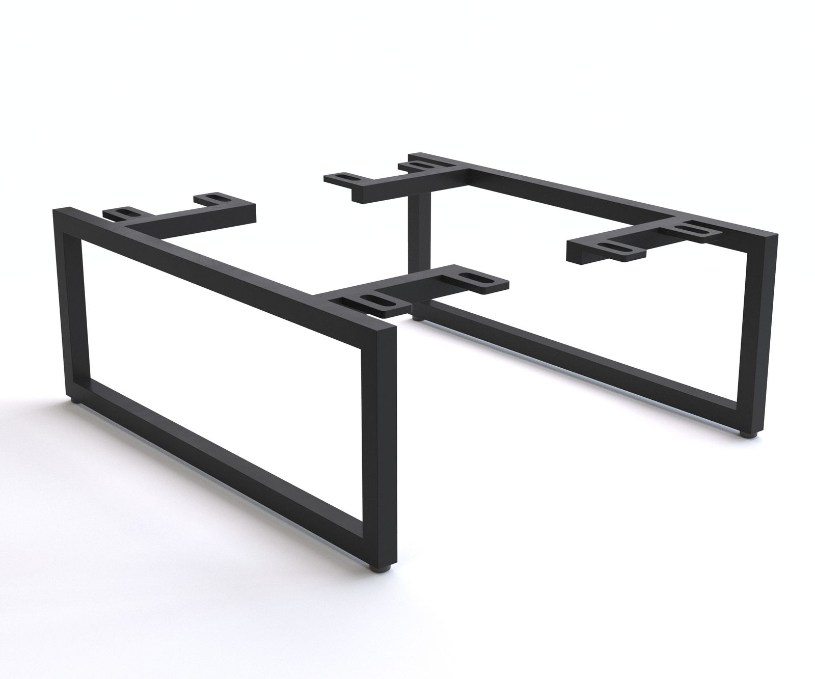 Skid base smal 15 cm metaal zwart voor box meubels diepte 40 cm (set van 2)