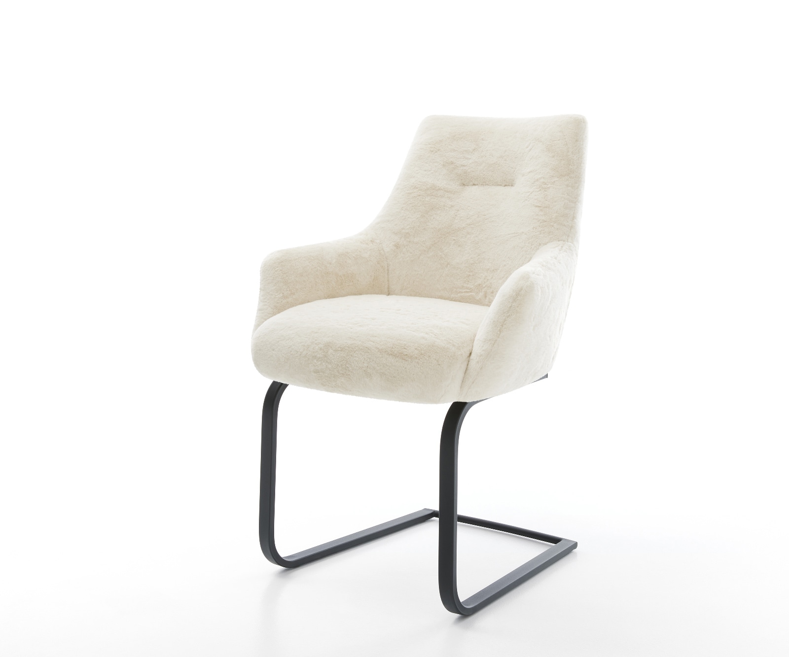 Sledemodel Alja-Flex met armleuning pluchen crème-wit sledemodel vlak zwart pocketveer kern 1