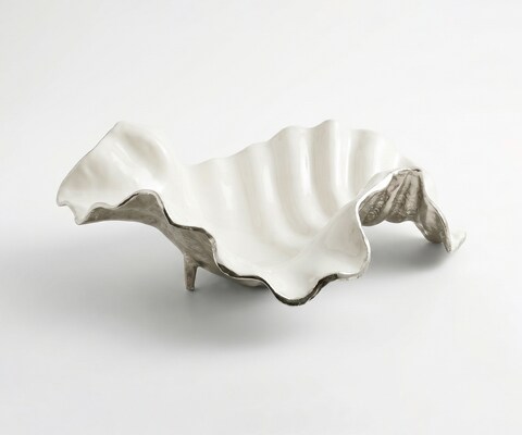 Schaal Almira B49 x D45 x H18 cm Aluminium Platin Opal Handgemaakt