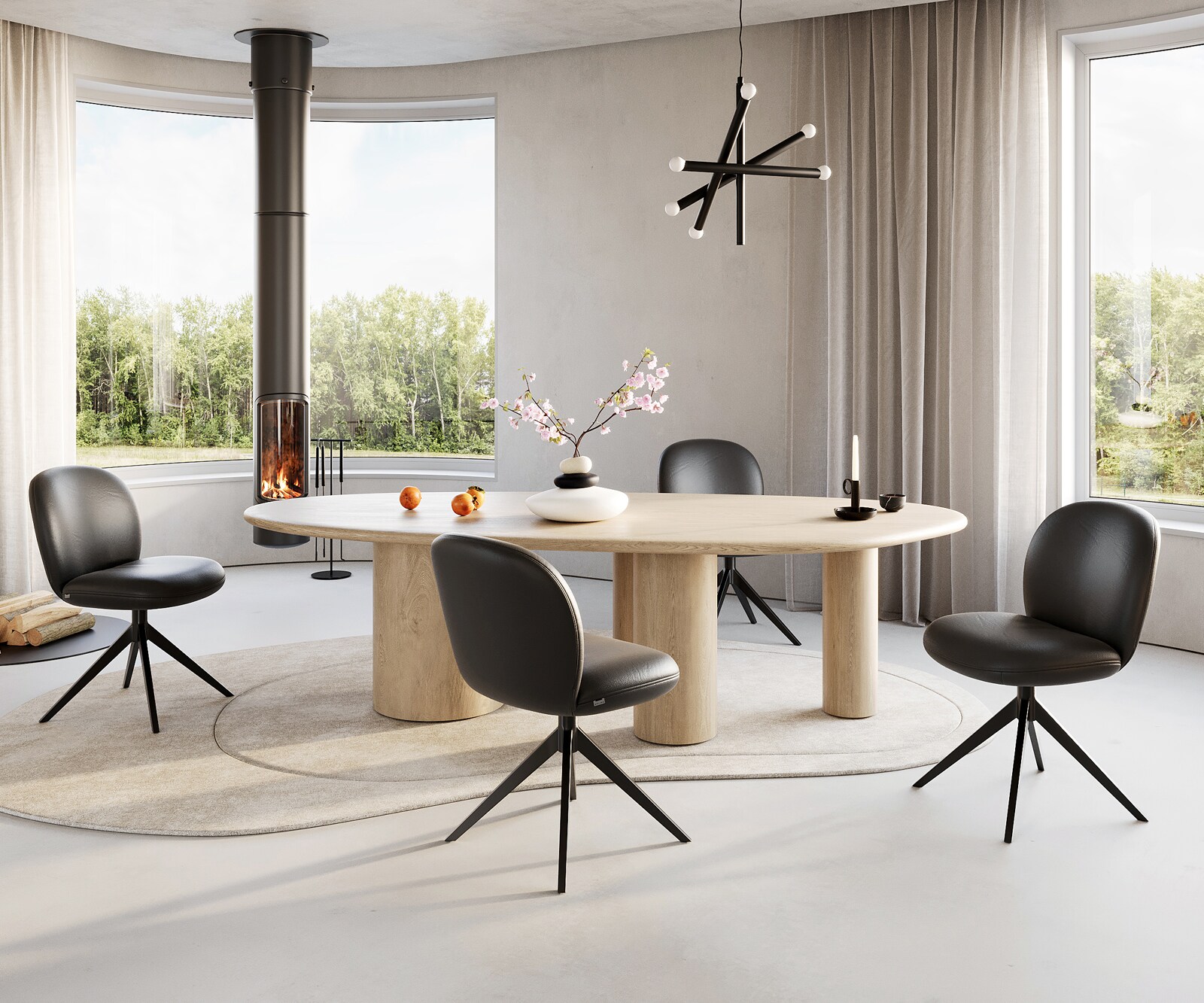 Draaistoel Nube-Flex echt leer zwart kruisframe breed zwart 360° draaibaar pocketveer kern 3 Draaistoel Nube-Flex echt leer zwart kruisframe breed zwart 360° draaibaar pocketveer kern 3