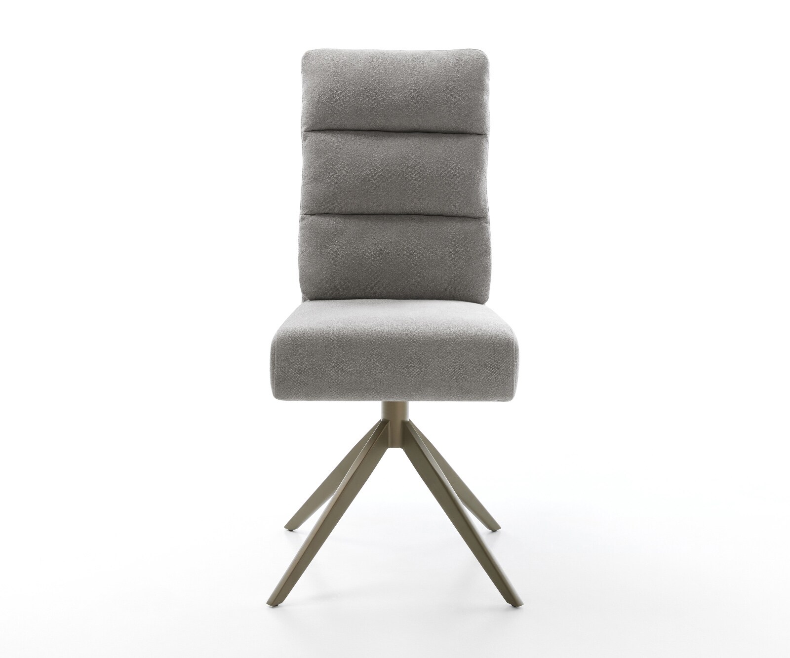 Draaistoel Pela-Flex zachte stof met structuur grijs kruisframe breed afwerking met titanium 360° draaibaar rocker-functie pocketveer kern 2