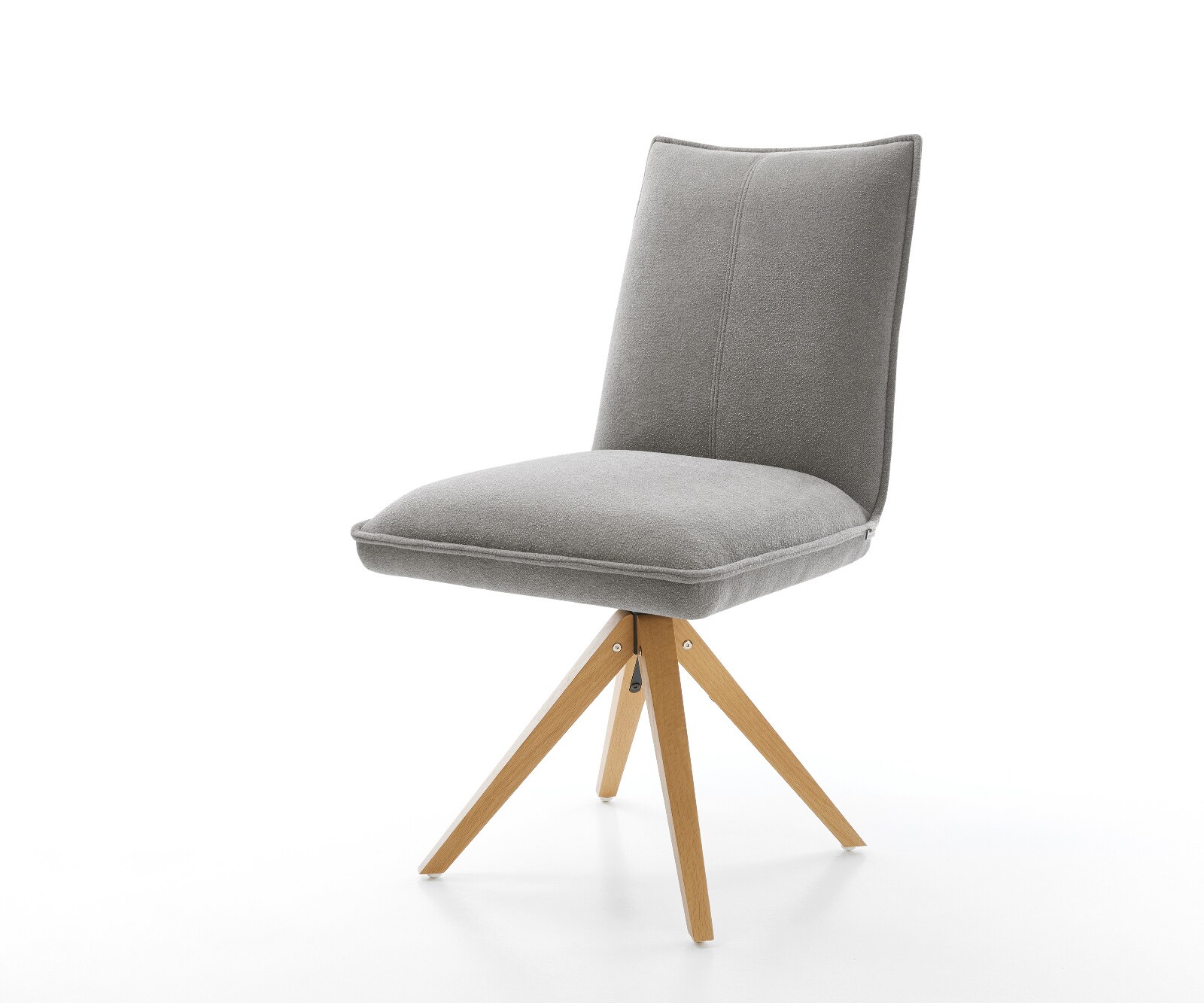 Draaistoel Lelio-Flex zachte stof met structuur grijs houten frame hoekig natuur 180° draaibaar pocketveer kern 1