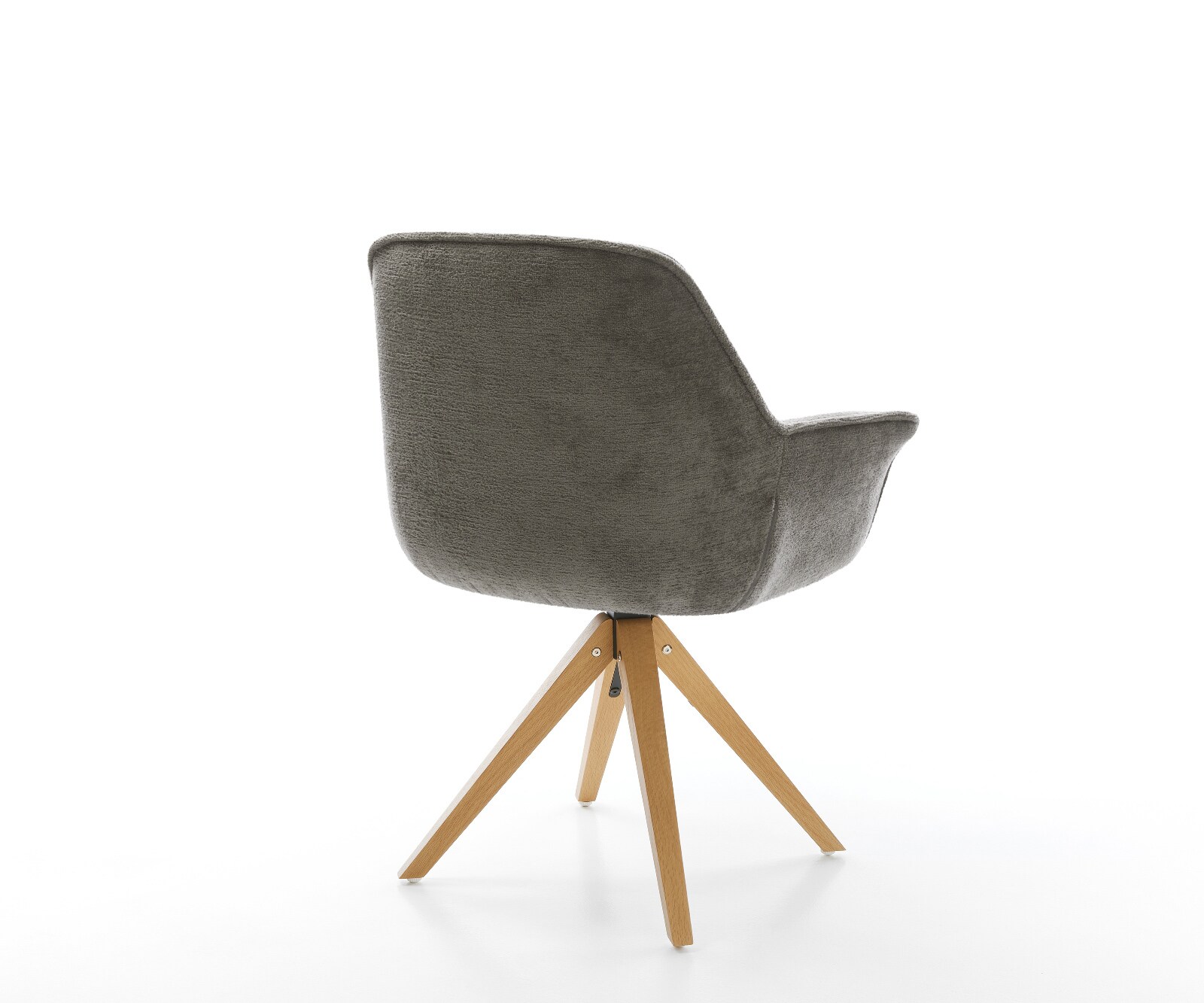 Draaistoel Keila-Flex met armleuning bouclé zacht mud houten frame hoekig natuur 180° draaibaar 5