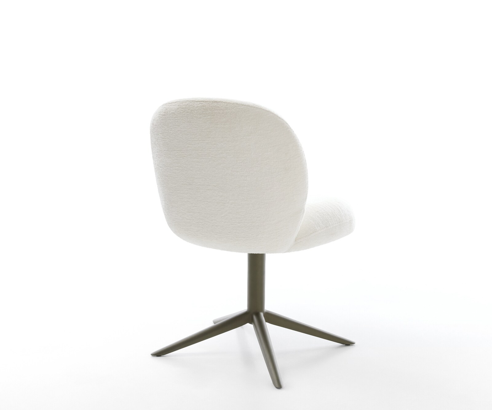Draaistoel Nube-Flex bouclé zacht beige kruispoot afwerking met titanium 360° draaibaar rocker-functie pocketveer kern 5