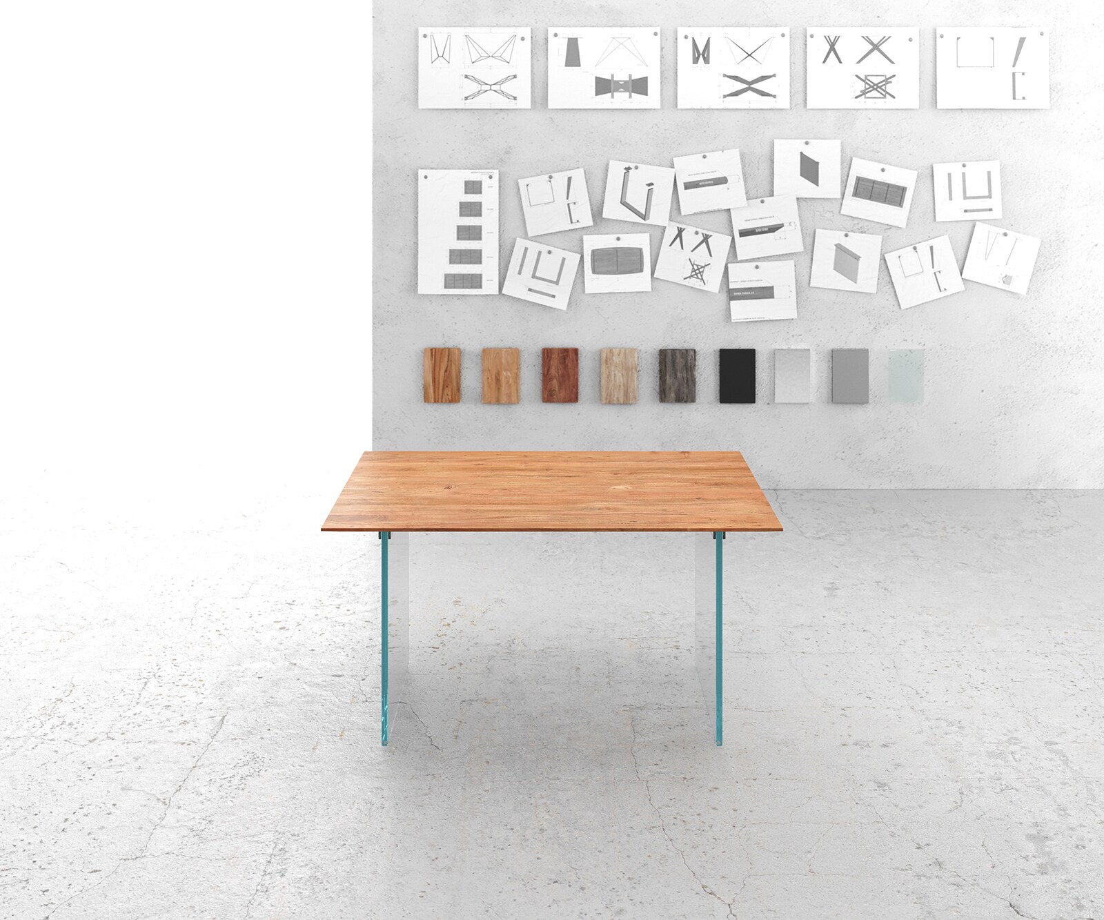 Eettafel Edge 140x90 cm acacia natuur frame verre Zwitserse rand 1 Eettafel Edge 140x90 cm acacia natuur frame verre Zwitserse rand 1