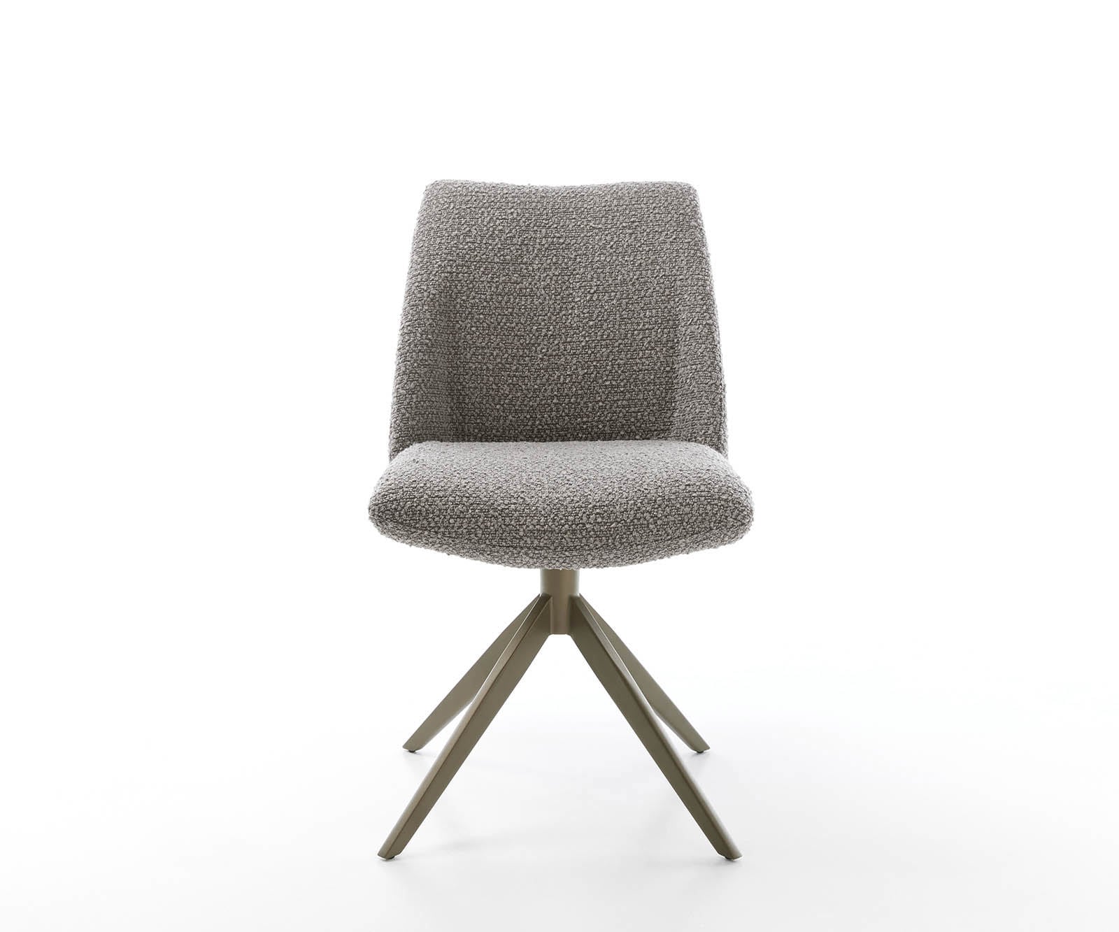 Draaistoel Elso-Flex bouclé zilver grijs kruisframe breed afwerking met titanium 360° draaibaar pocketveer kern 1 Draaistoel Elso-Flex bouclé zilver grijs kruisframe breed afwerking met titanium 360° draaibaar pocketveer kern 1