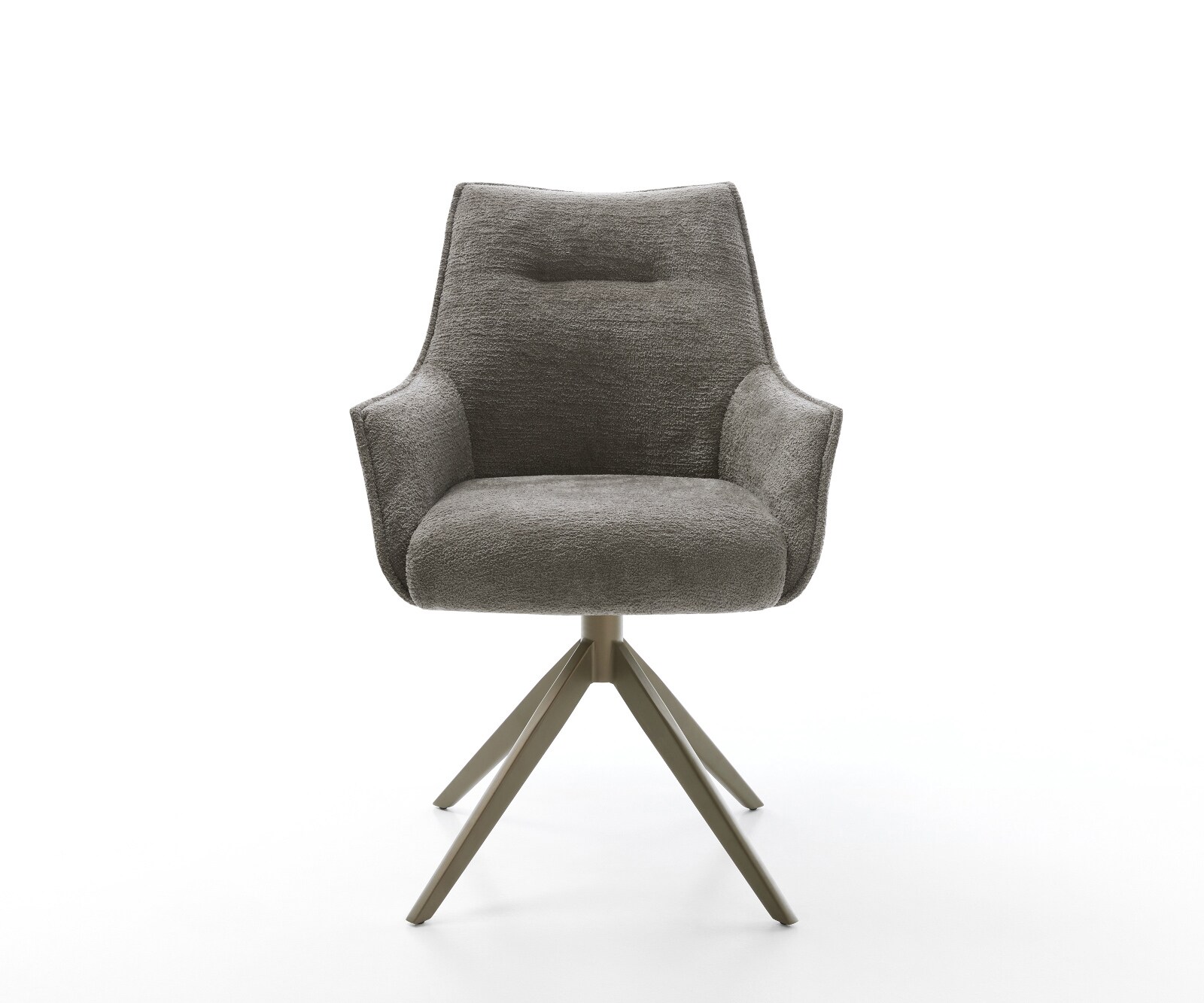 Draaistoel Alja-Flex met armleuning bouclé zacht mud kruisframe breed afwerking met titanium 360° draaibaar rocker-functie pocketveer kern 1