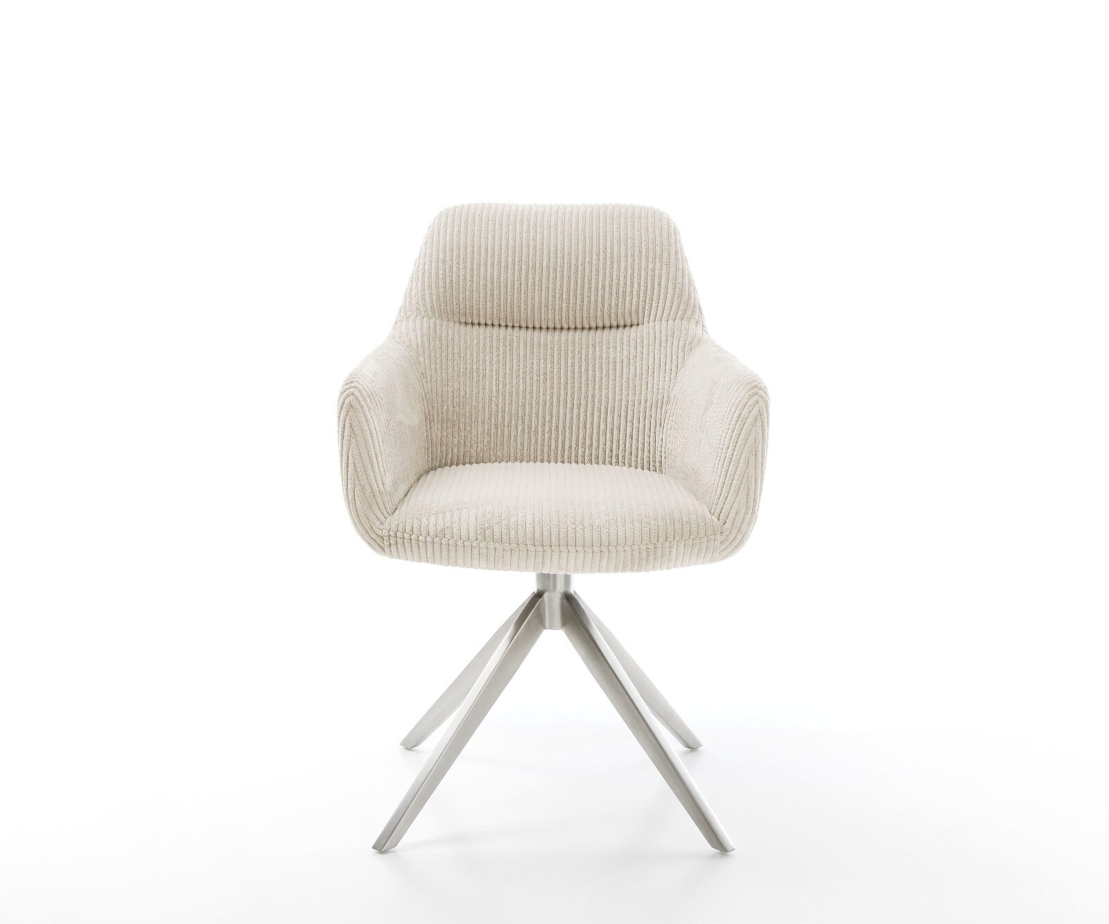 Draaistoel Pejo-Flex koord beige kruisframe breed roestvrij staal 360° draaibaar rocker-functie pocketveer kern 1