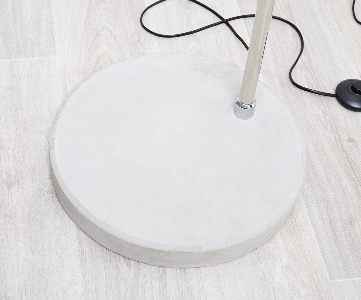 Booglamp Big-Deal Eco zilver wit betonnen voet in hoogte verstelbaar 5