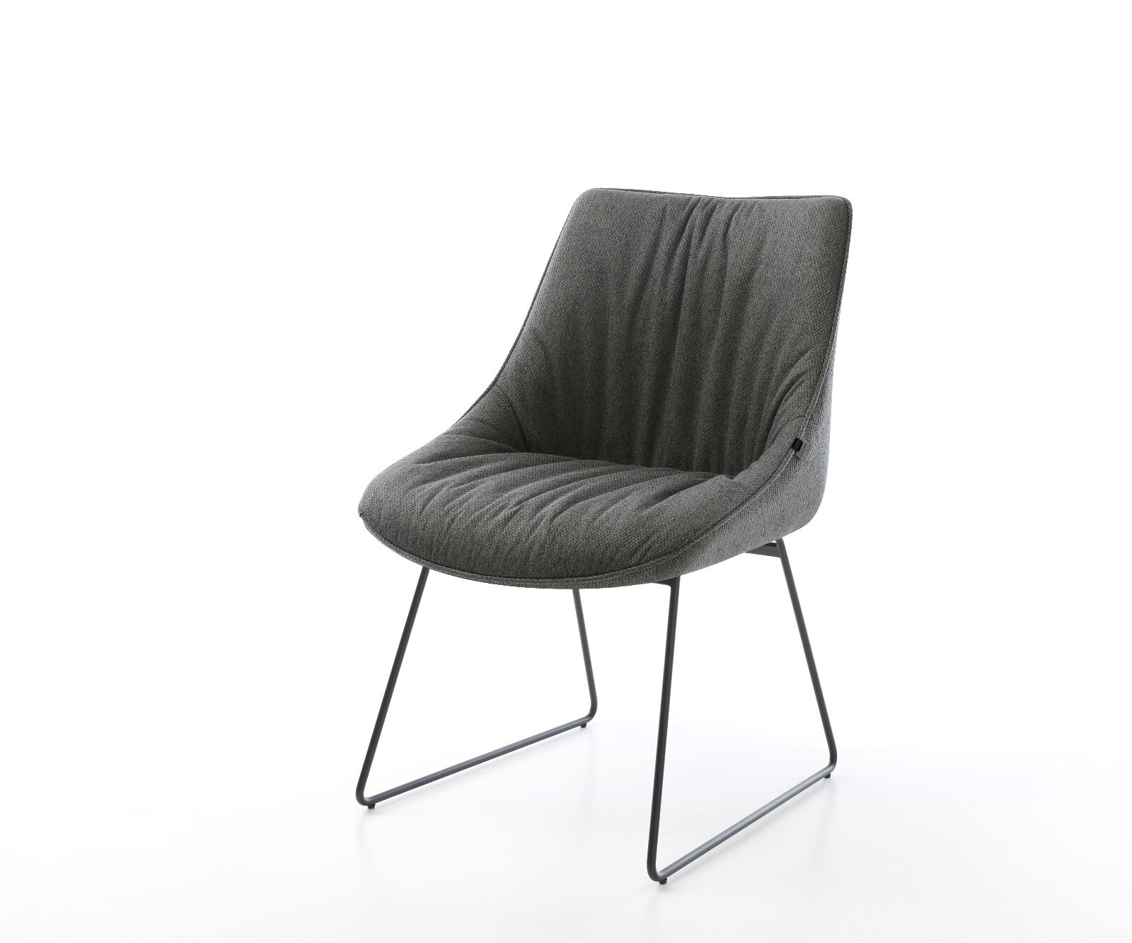 Eetkamerstoel Elda-Flex structuurstof antraciet slipframe zwart