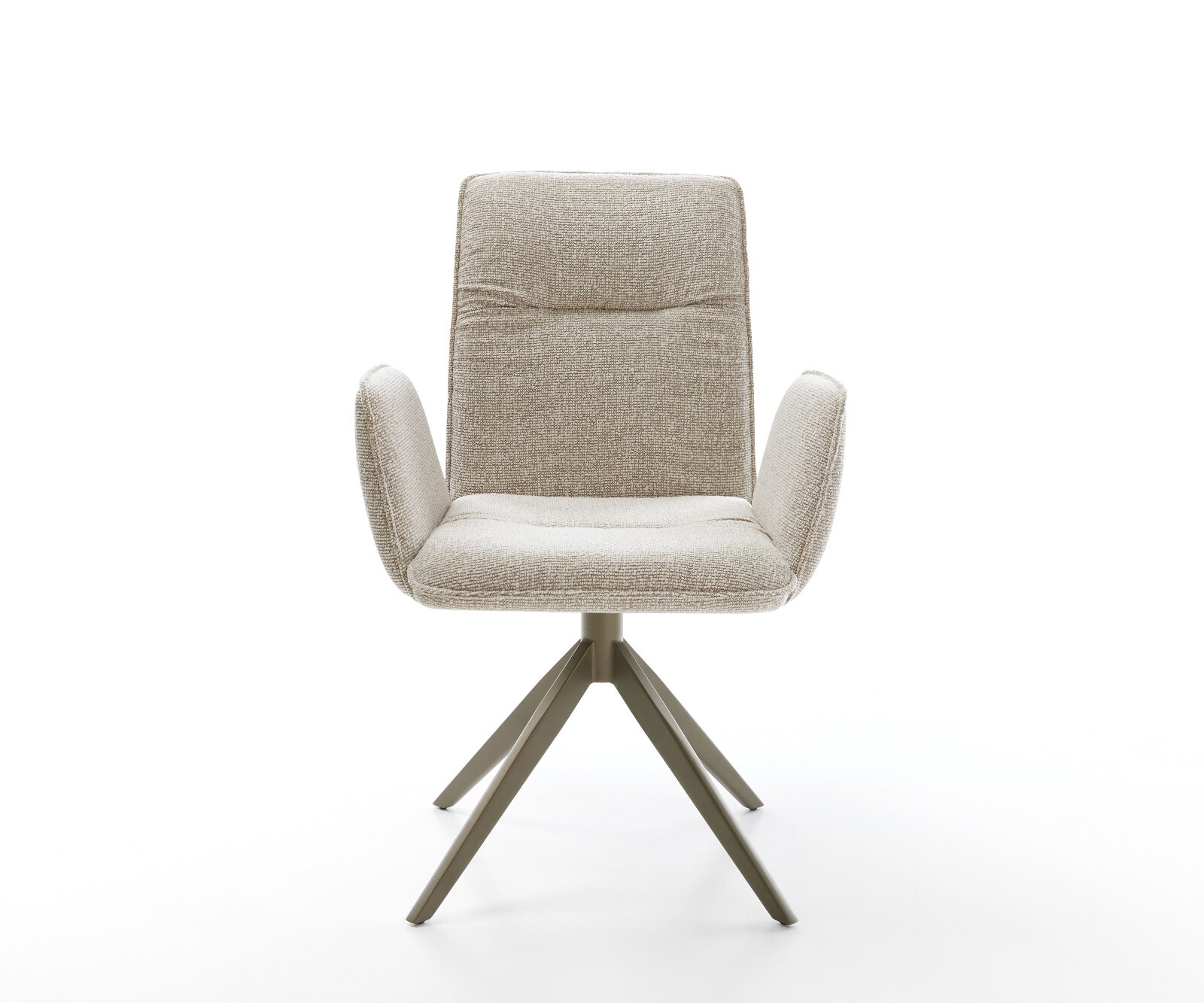 Draaistoel Vinja-Flex geweven stof beige kruisframe breed afwerking met titanium 360° draaibaar rocker-functie 1