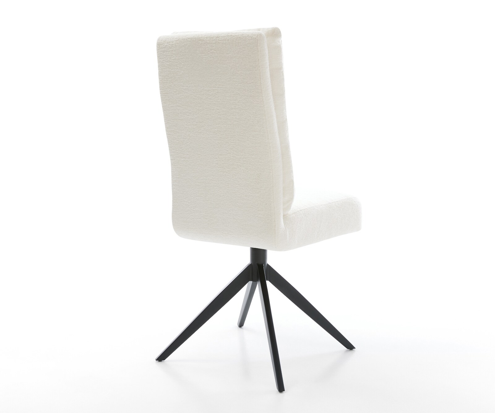 Draaistoel Pela-Flex bouclé zacht beige kruisframe breed zwart 360° draaibaar rocker-functie pocketveer kern 5