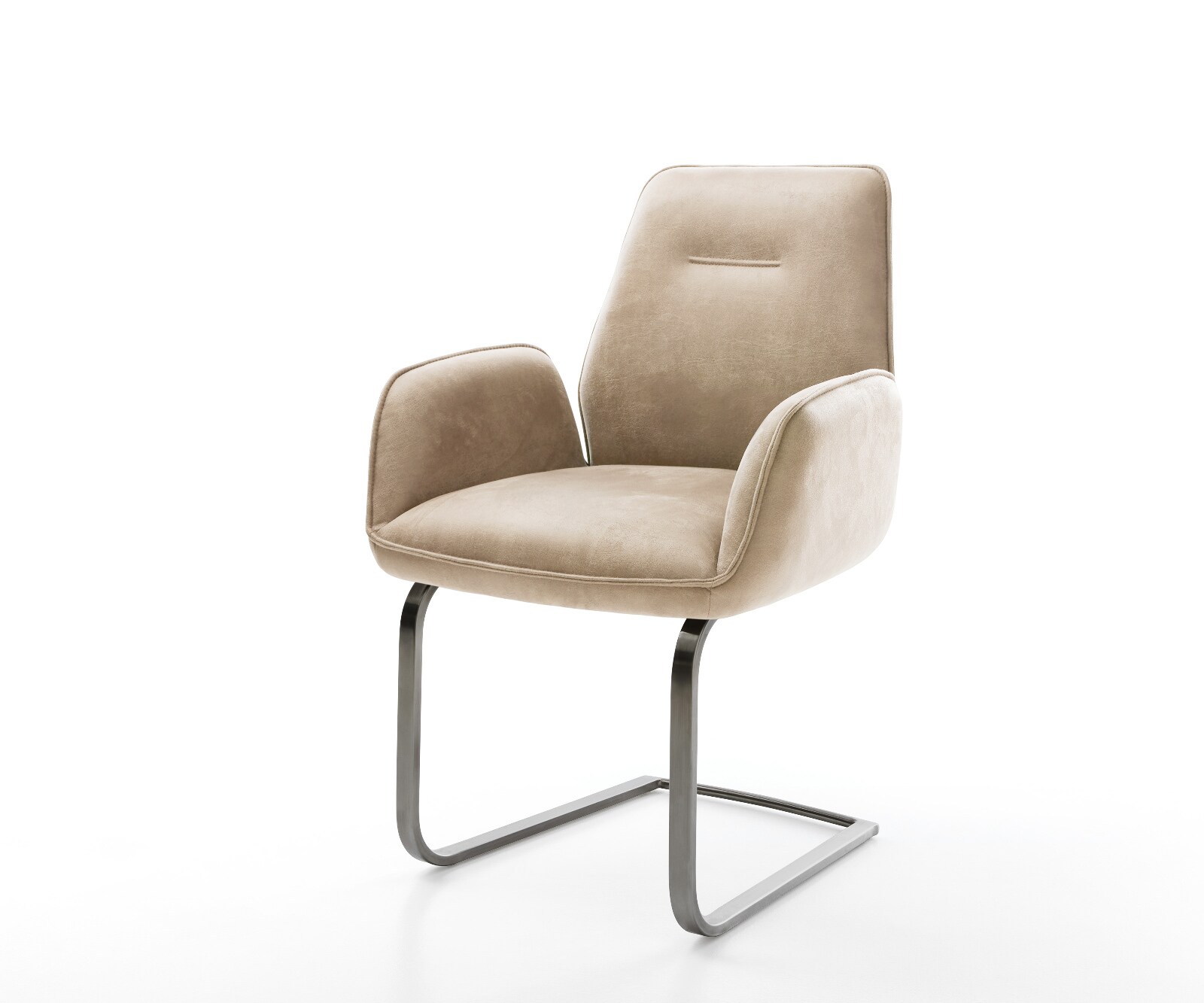 Sledemodel Zoa-Flex microvelours beige vintage sledemodel vlak grafiet pocketveer kern