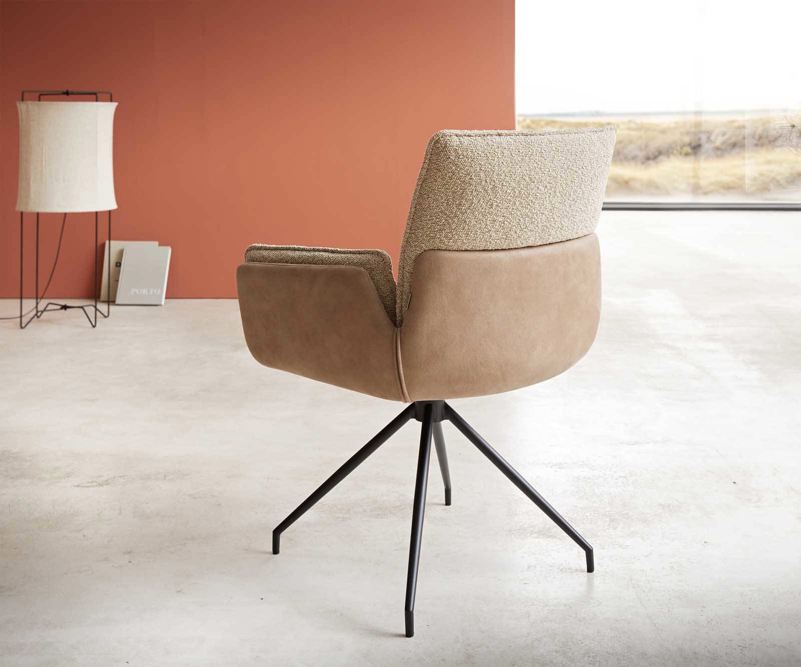 Draaistoel Nela-Flex materiaalmix mud kruisframe conisch zwart 180° draaibaar 4 Draaistoel Nela-Flex materiaalmix mud kruisframe conisch zwart 180° draaibaar 4