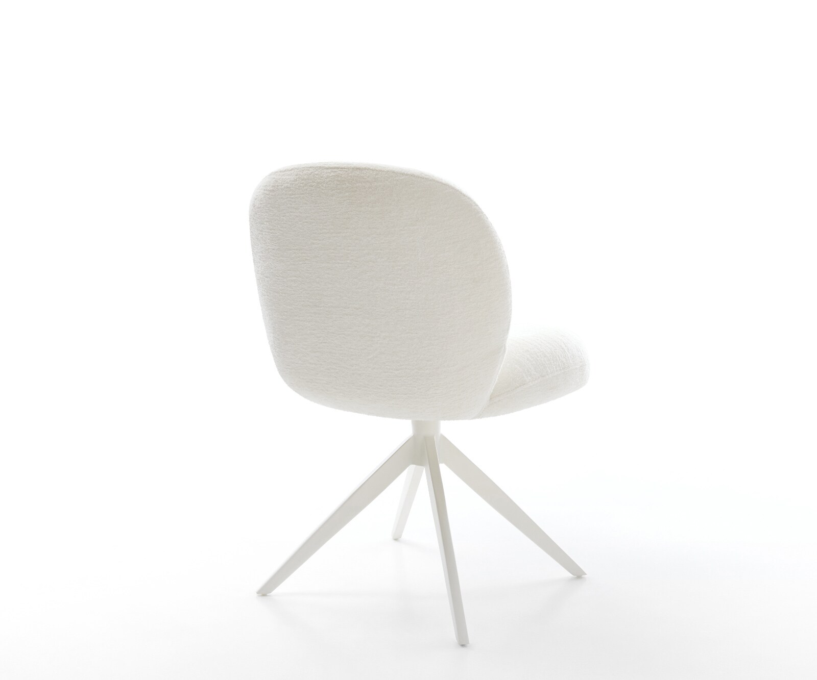 Draaistoel Nube-Flex bouclé zacht beige kruisframe breed wit 360° draaibaar rocker-functie pocketveer kern 5