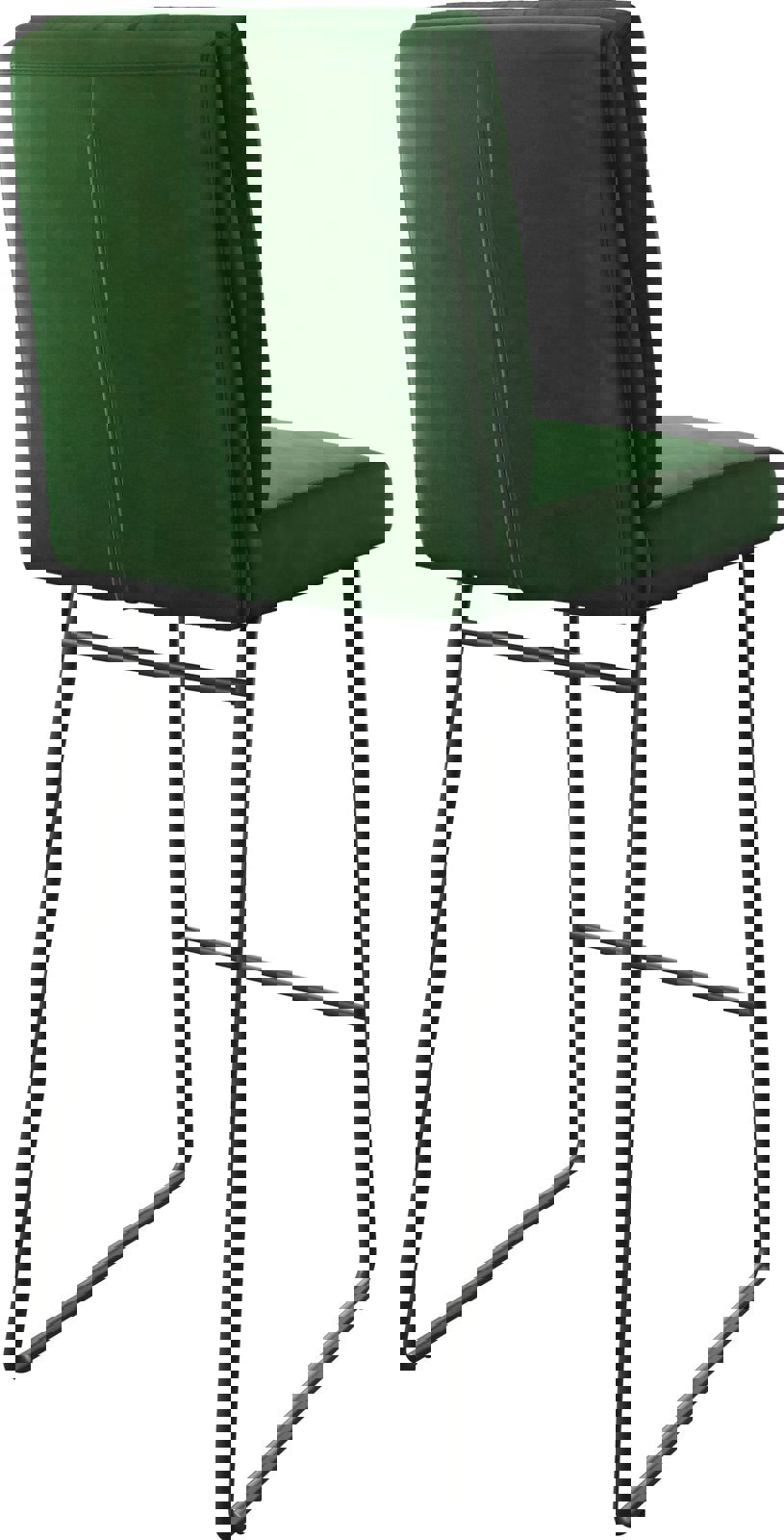 Barstoel Pela-Flex fluweel groen slipframe metaal 4 Barstoel Pela-Flex fluweel groen slipframe metaal 4