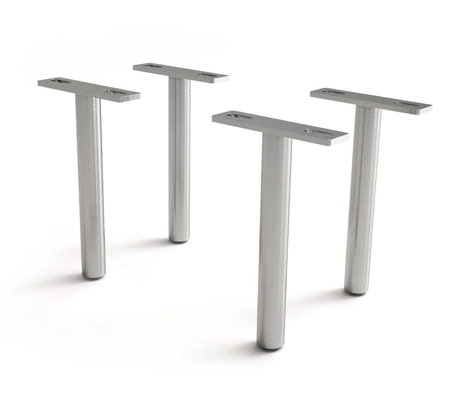 Poot rond RVS 20 cm (set van 4)