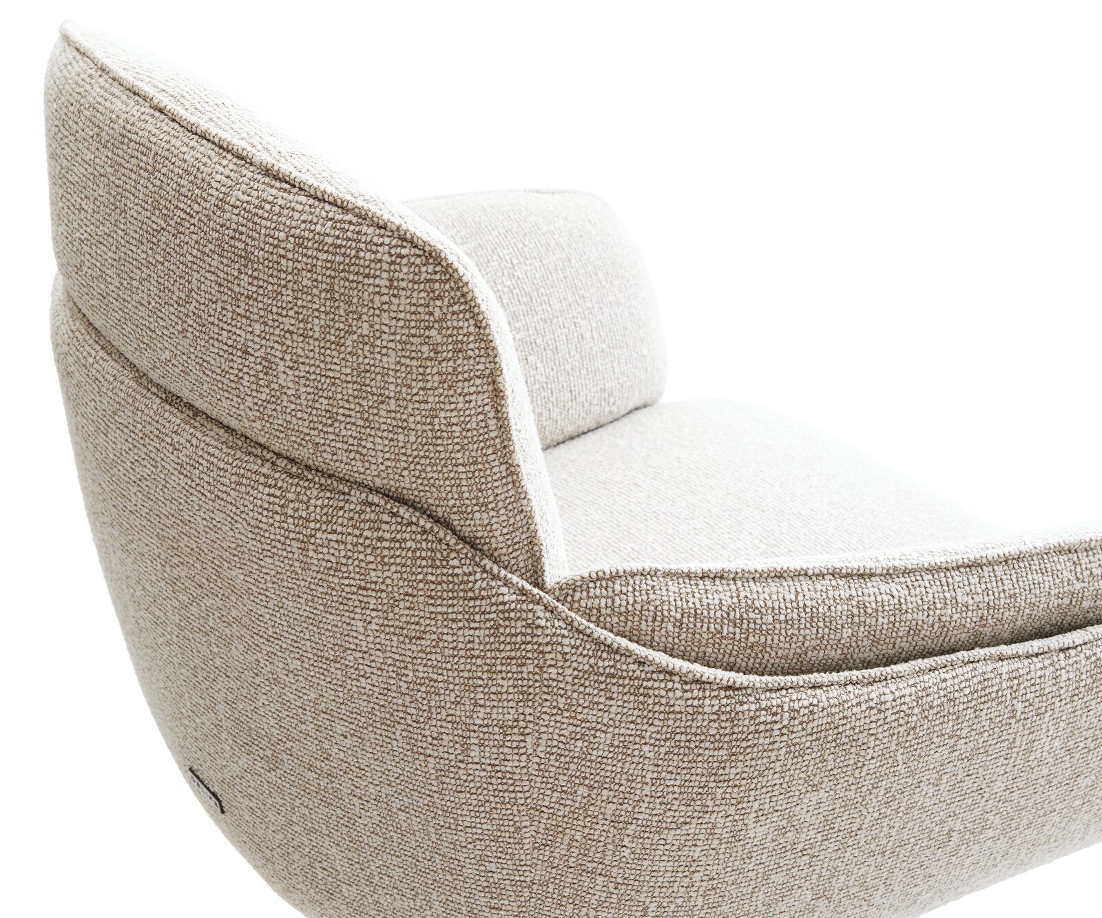 Eetkamerstoel Luan-Flex met armleuning geweven stof beige kruisframe conisch zwart 3