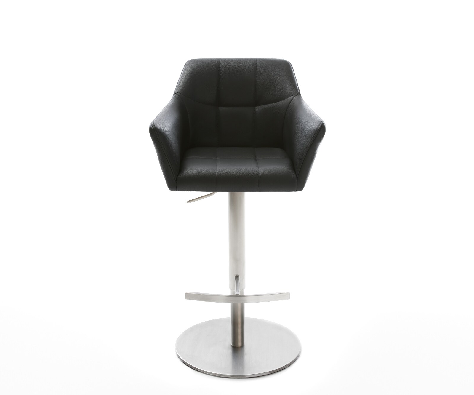 Barstoel Yulo-Flex echt leer zwart draaivoet hoogte verstelbaar roestvrij staal 4 Barstoel Yulo-Flex echt leer zwart draaivoet hoogte verstelbaar roestvrij staal 4