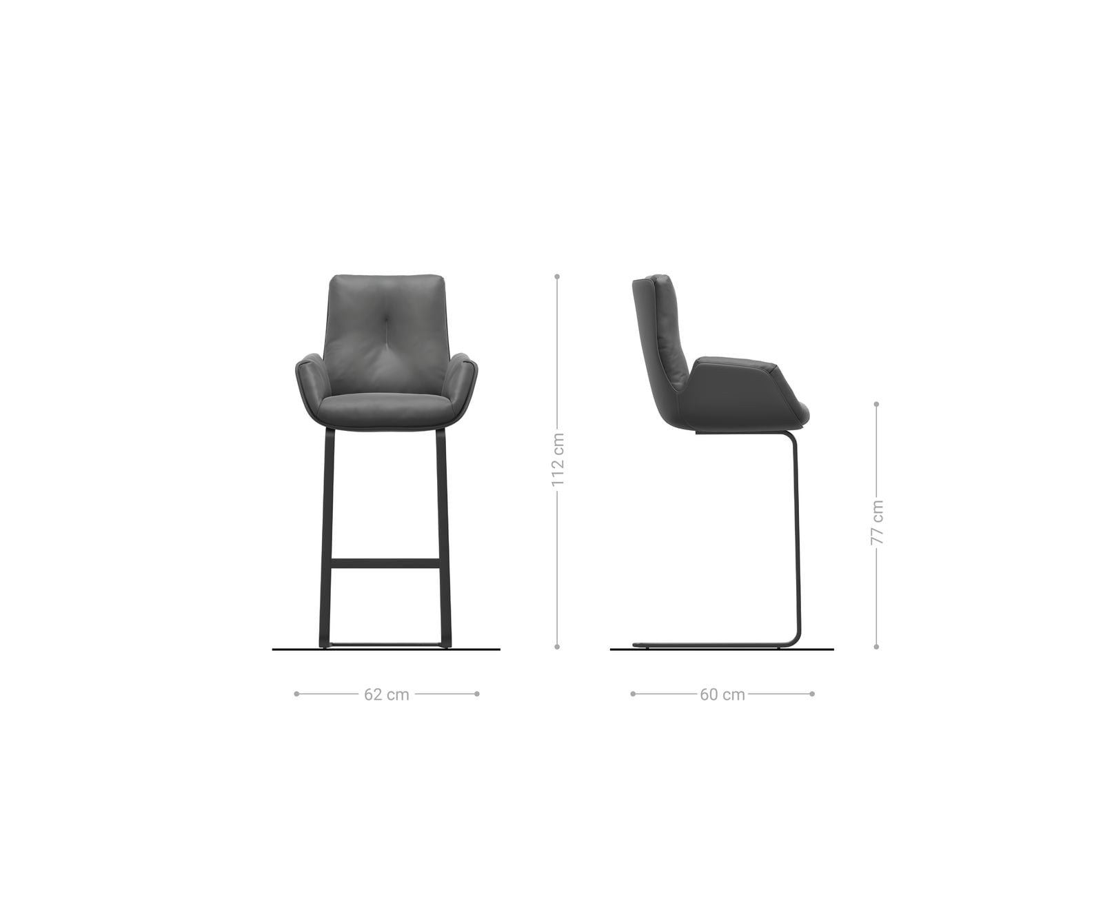 Barstoel Clea-Flex materiaalmix Mud vrijstaand vlak metaal pocketvering 3 Barstoel Clea-Flex materiaalmix Mud vrijstaand vlak metaal pocketvering 3