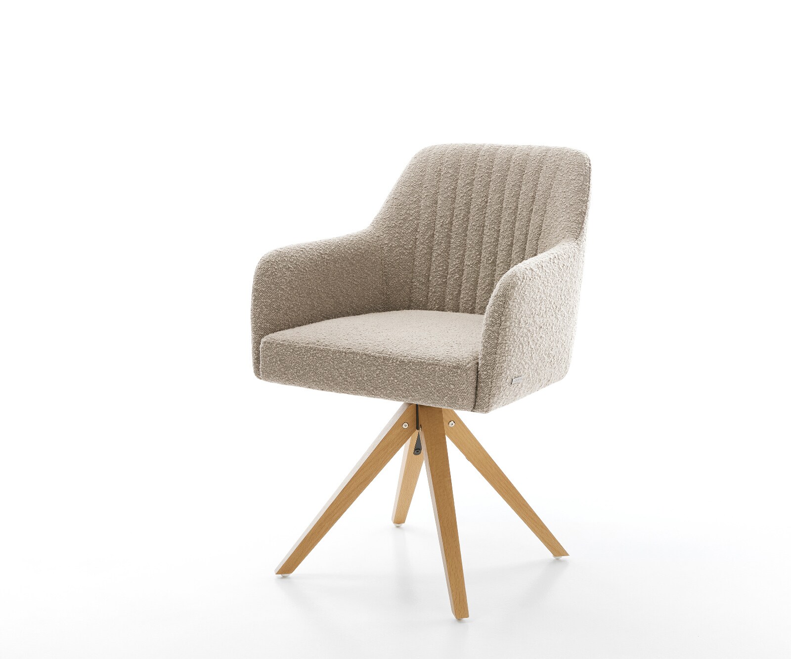 Draaistoel Greg-Flex bouclé mud houten frame hoekig natuur 360° draaibaar pocketveer kern 1